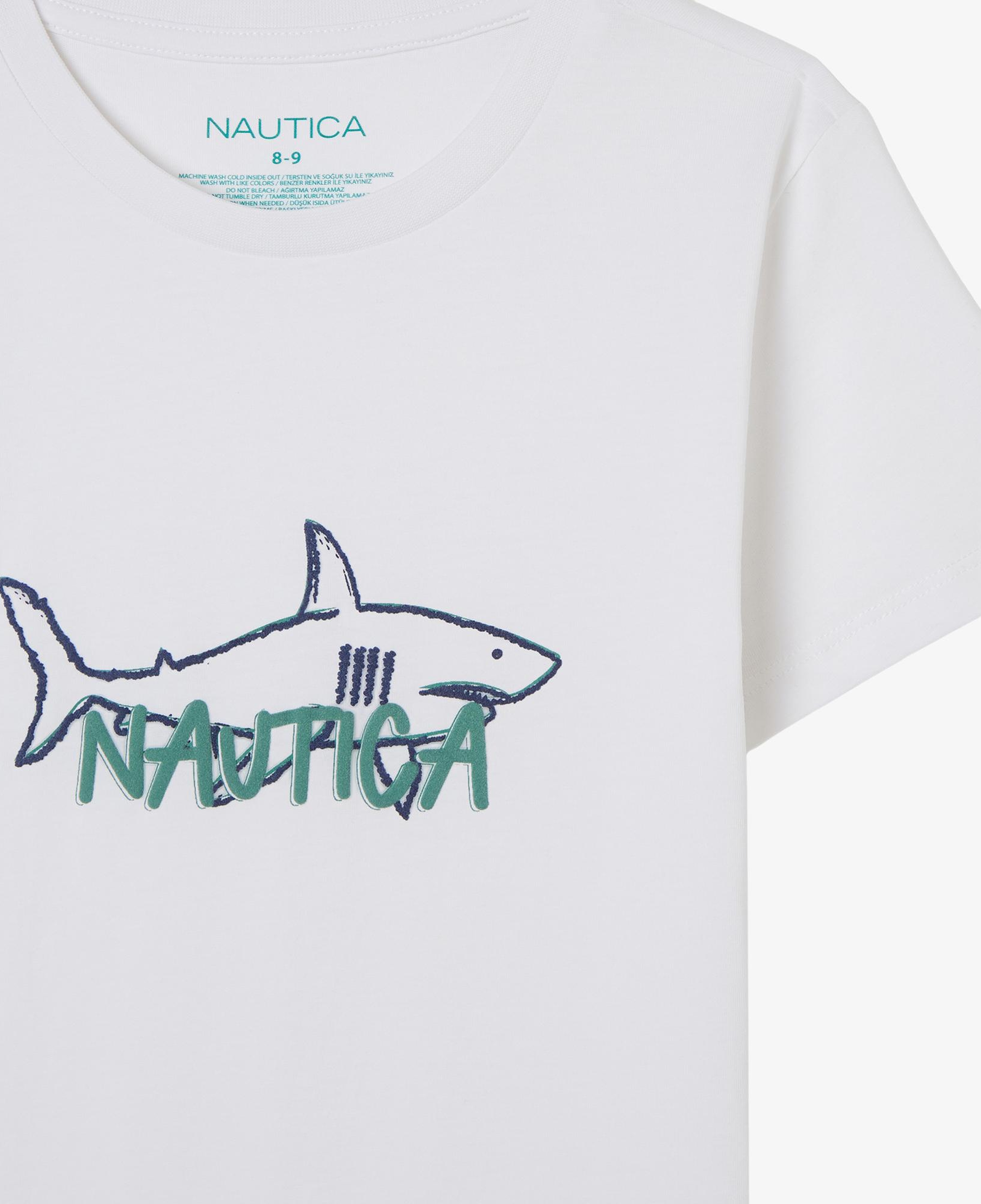 Nautica Erkek Çocuk Beyaz Regular Fit Baskılı T-Shirt
