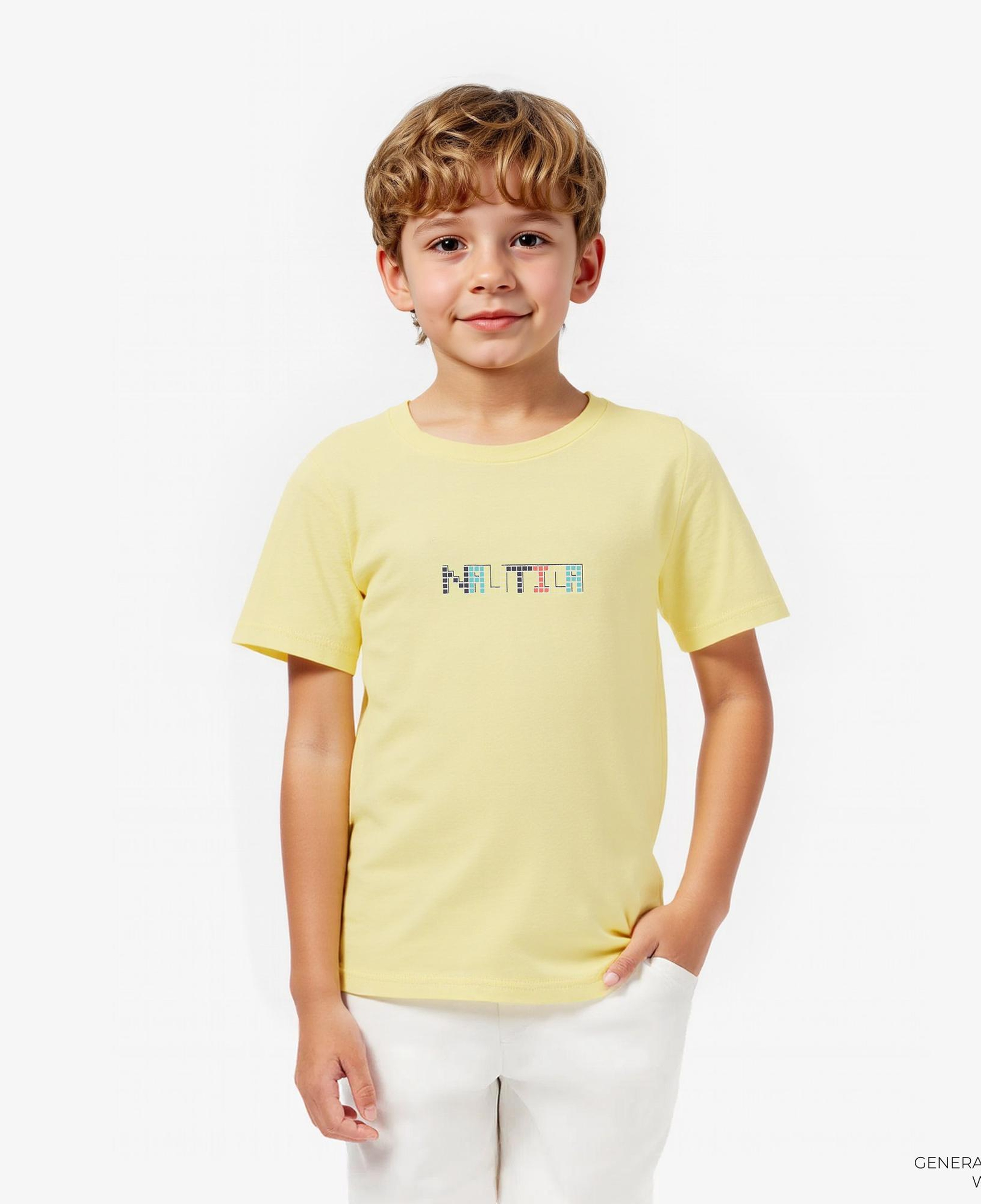 Nautica Erkek Çocuk Sarı Regular Fit Baskılı T-Shirt