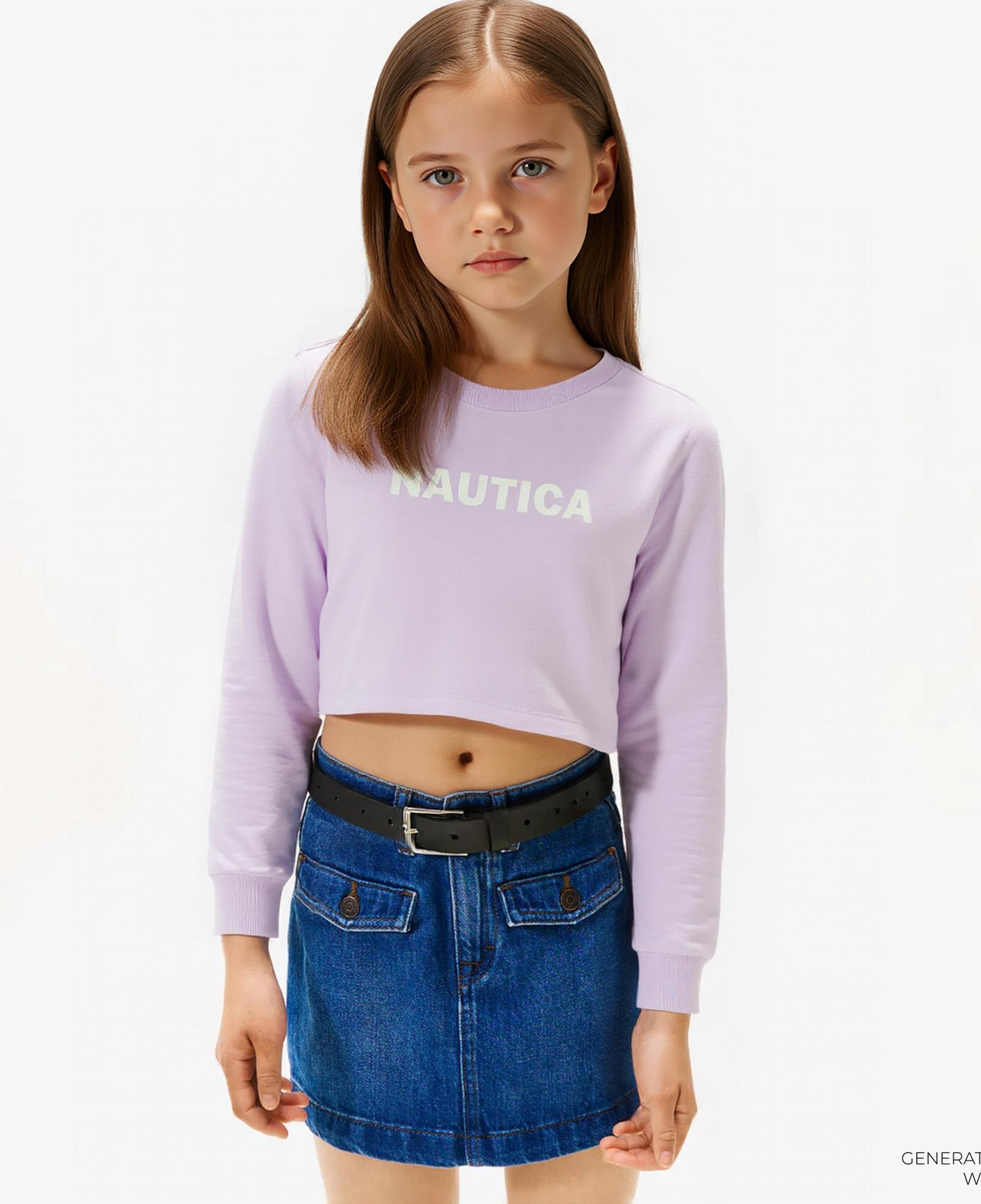 Nautica Kız Çocuk Mor Oversize Sweatshirt
