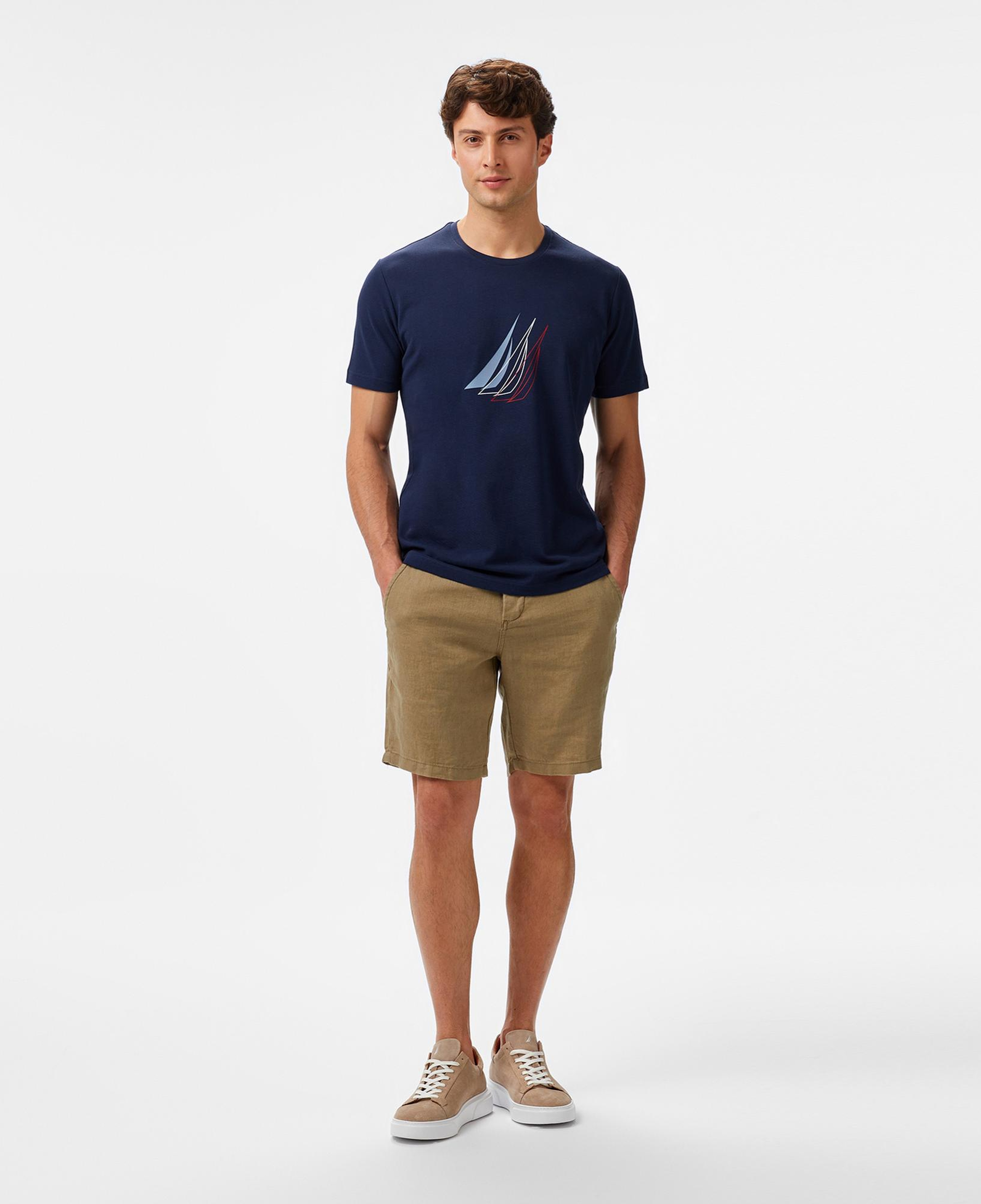 Nautica Erkek Lacivert Regular Fit Baskılı T-Shirt