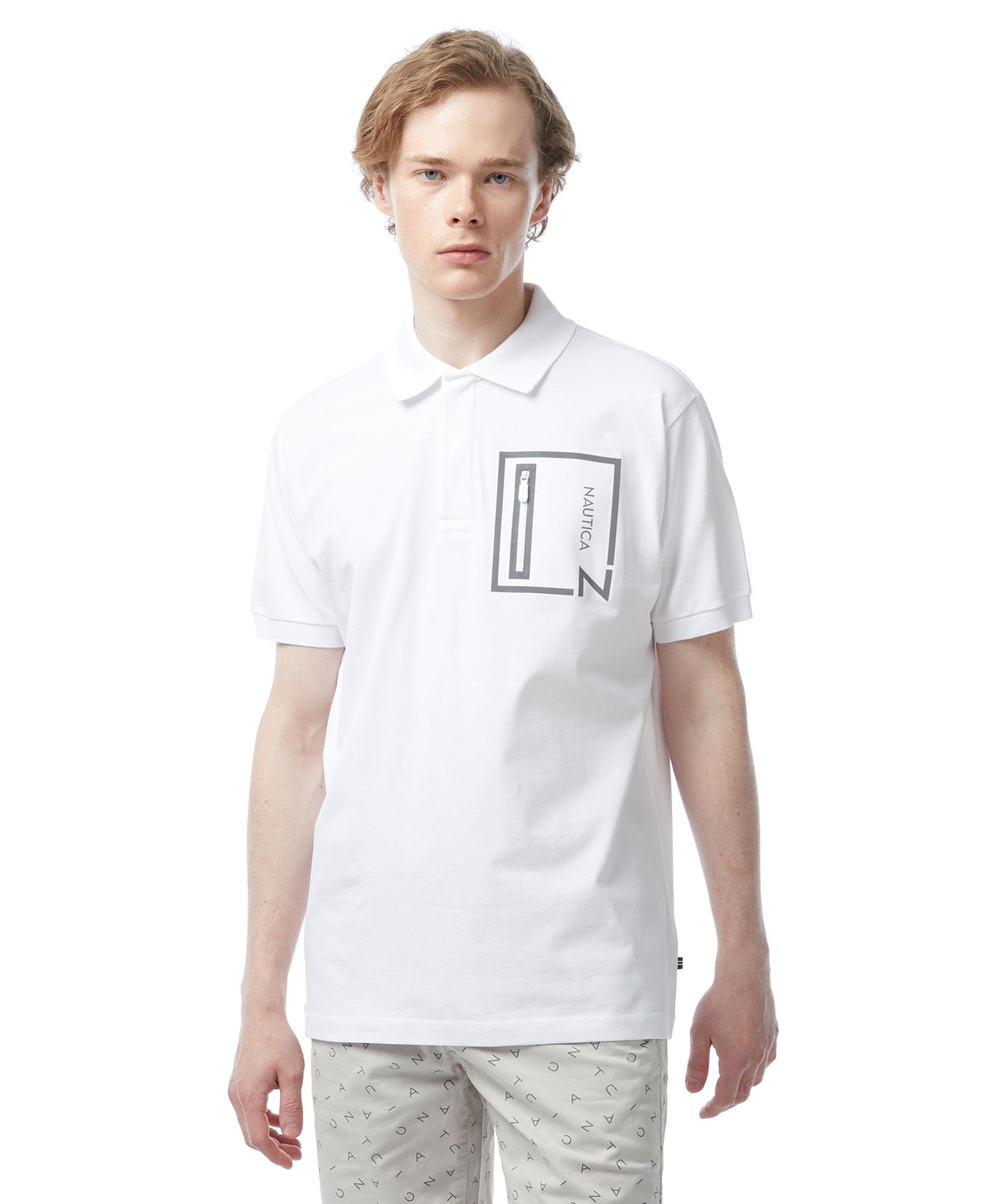 Nautica Erkek Beyaz Classic Fit Kısa Kollu Polo Yaka T-Shirt
