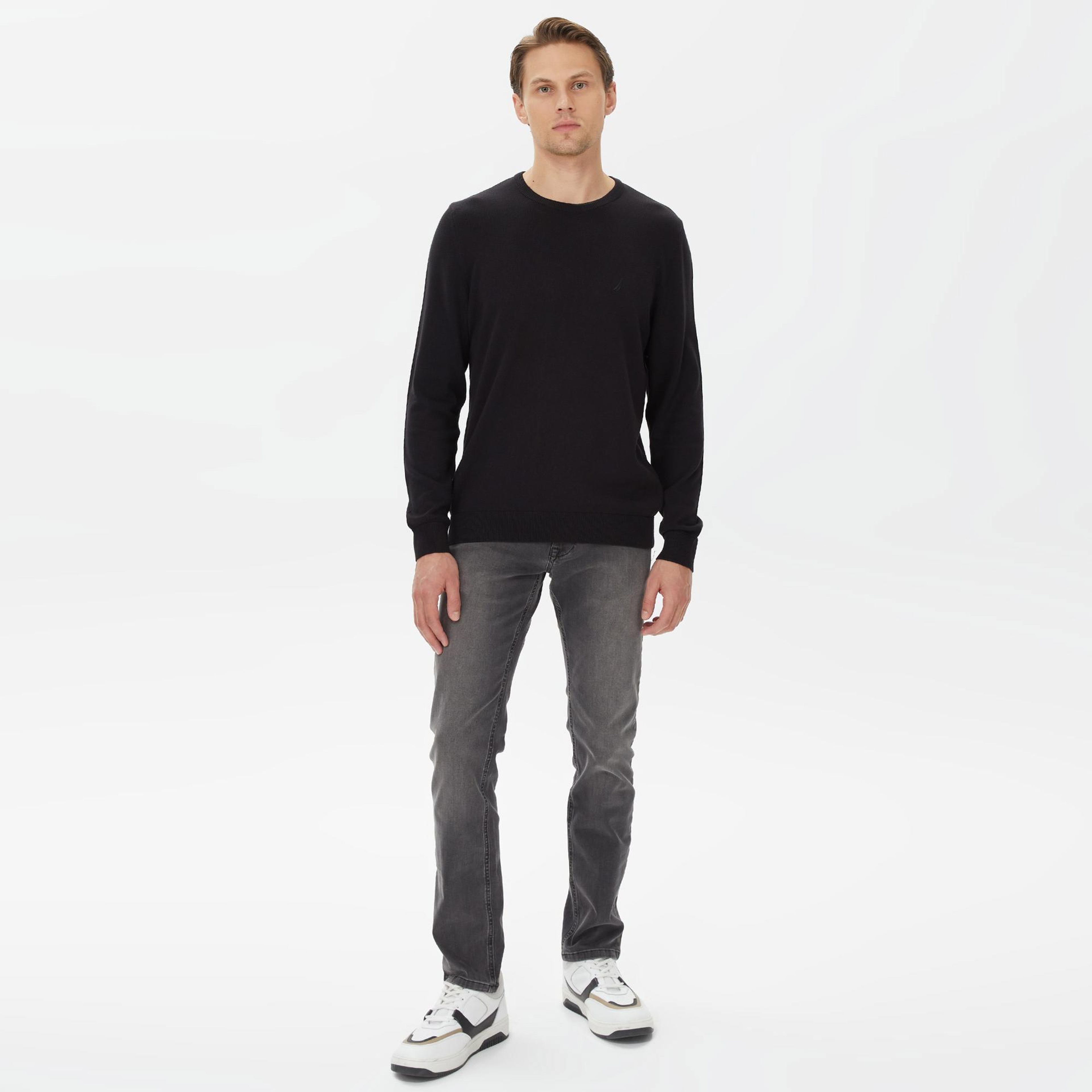 Nautica Erkek Siyah Standart Fit Kazak