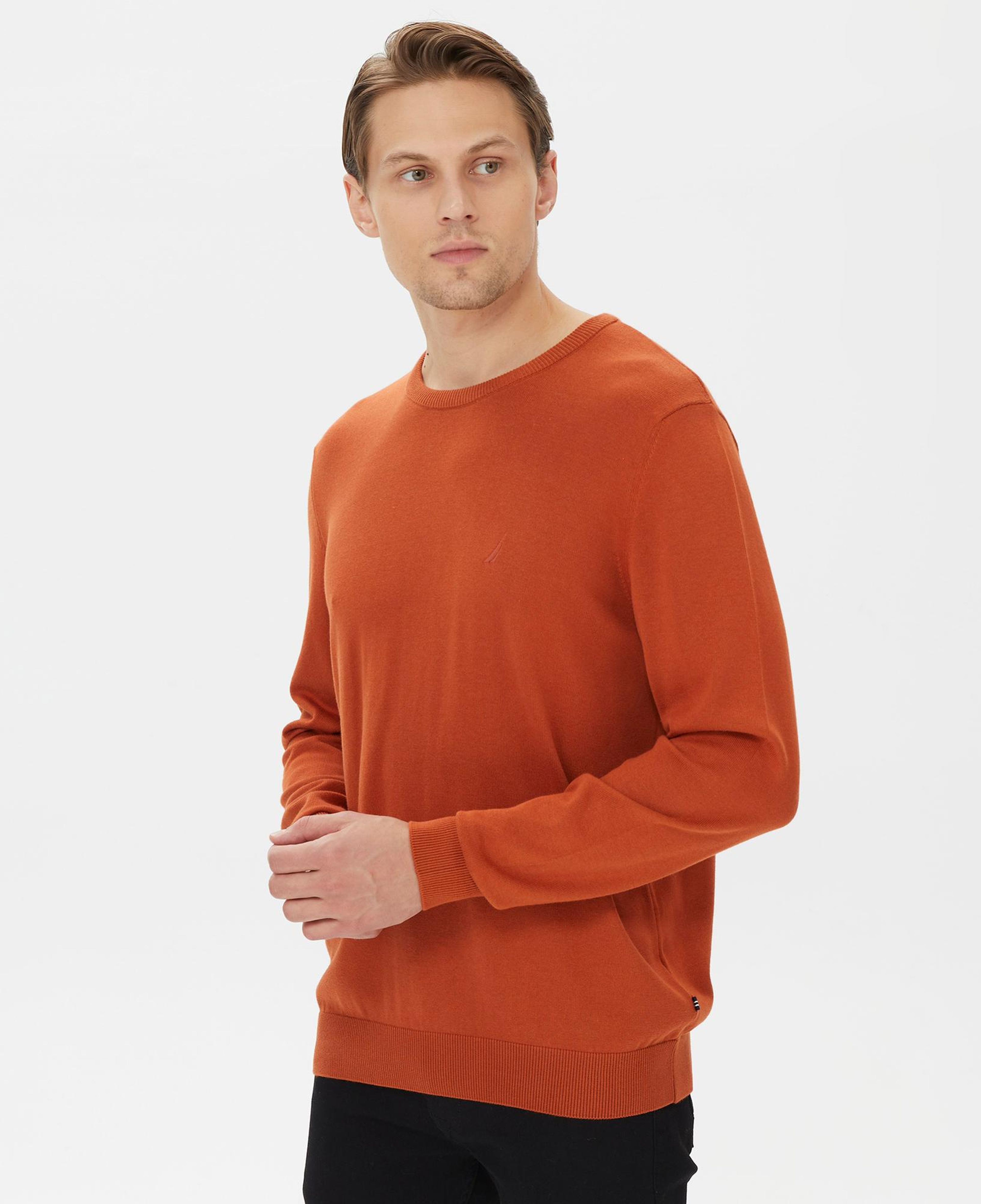 Nautica Erkek Turuncu Standart Fit Kazak