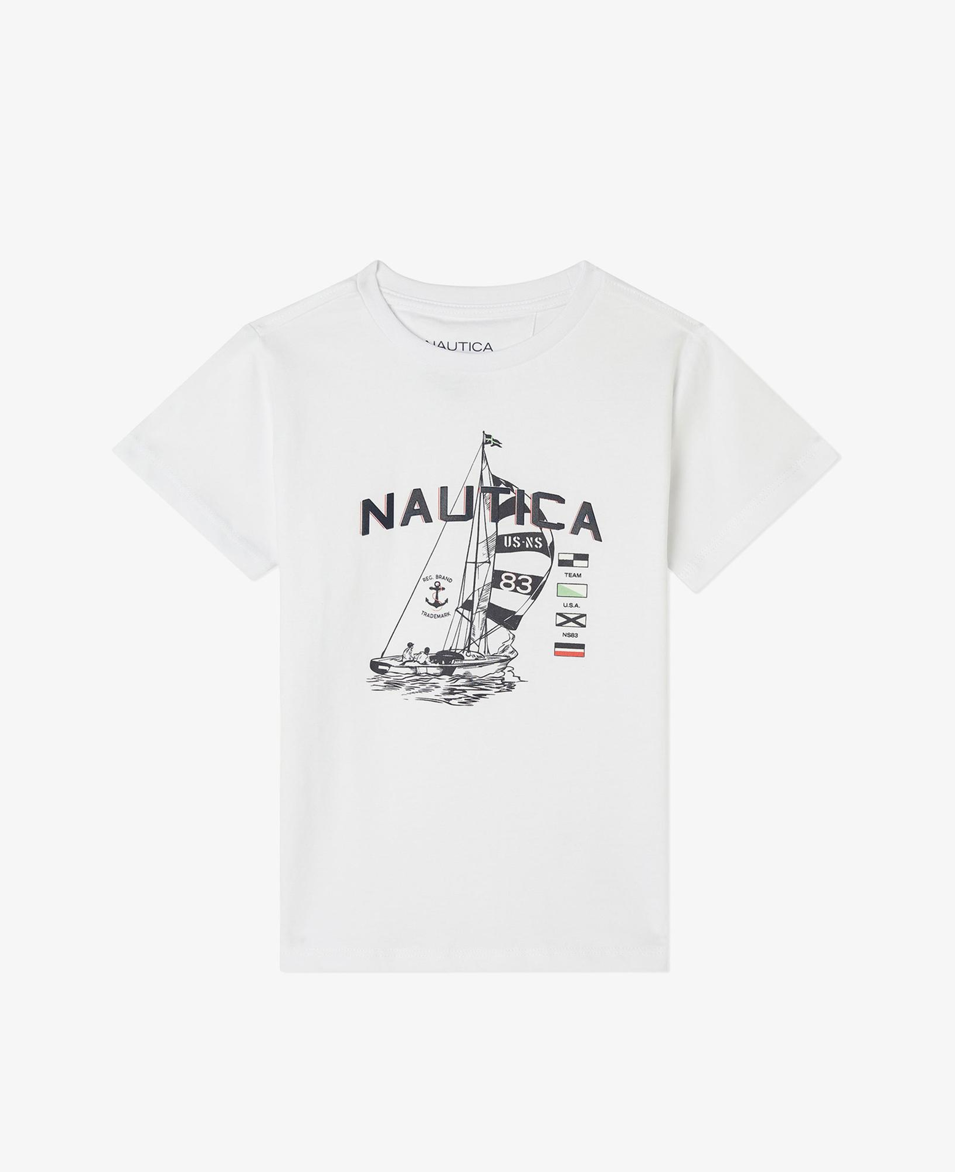 Nautica Erkek Çocuk Beyaz Standart Fit T-Shirt