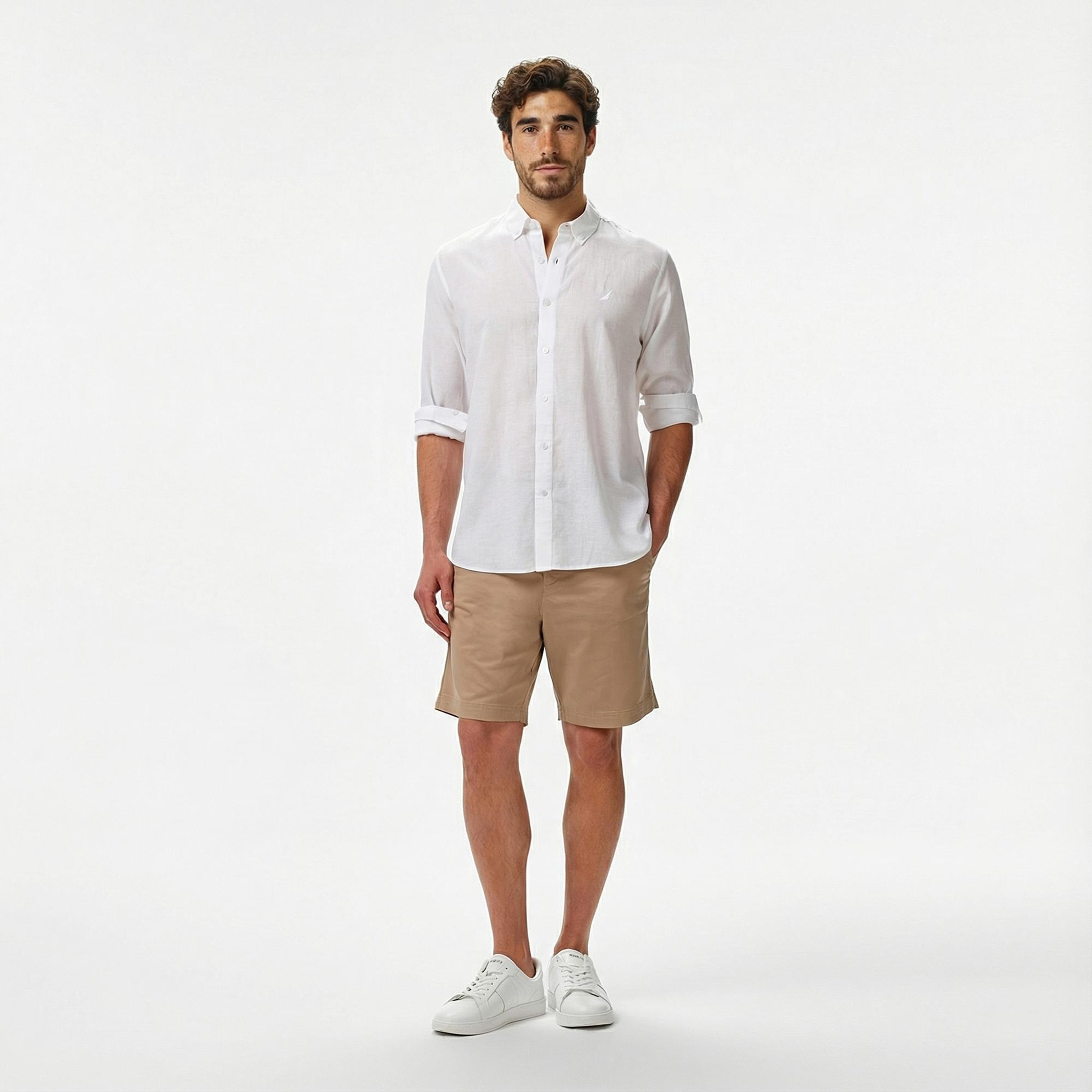 Nautica Erkek Beyaz Classic Fit Gömlek