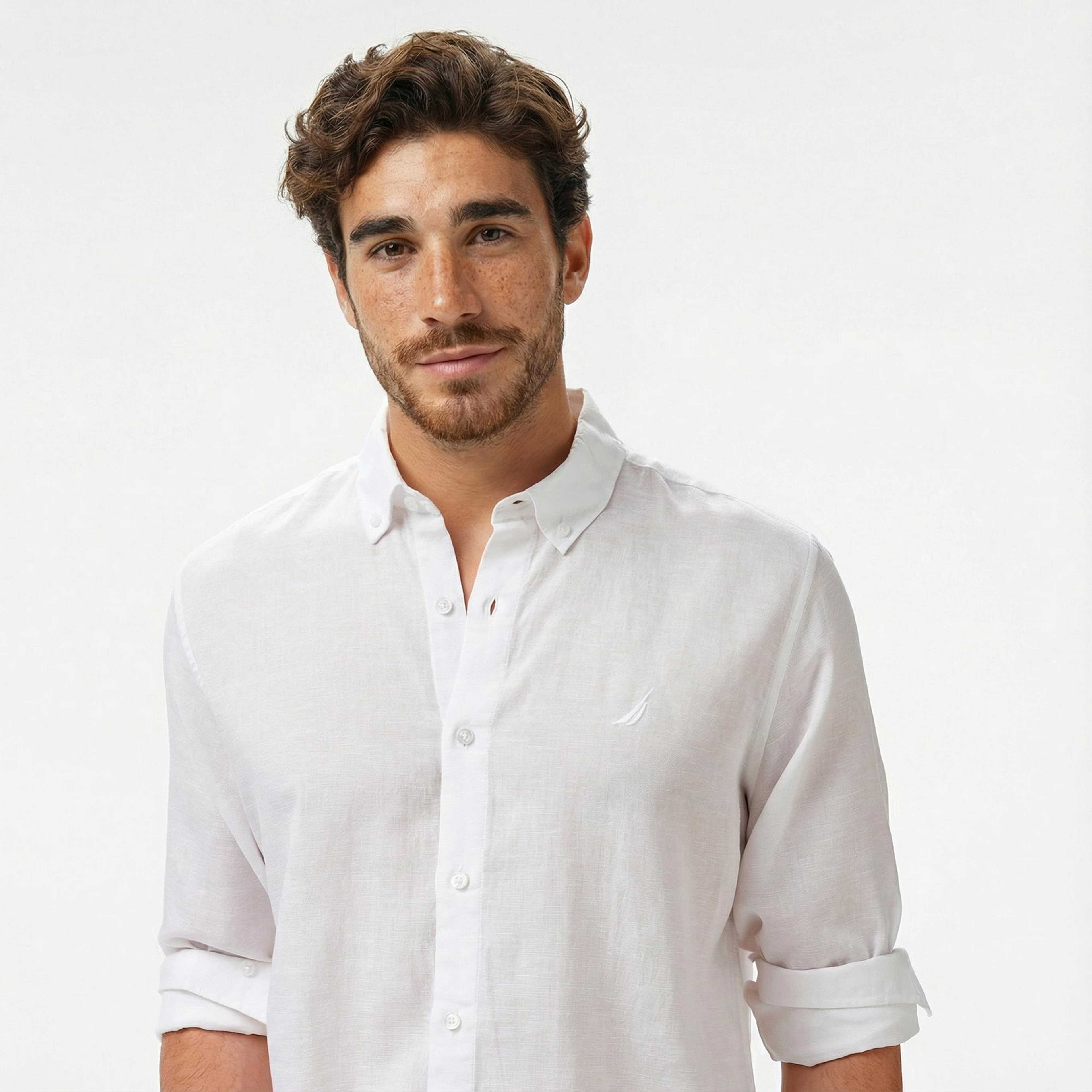 Nautica Erkek Beyaz Classic Fit Gömlek