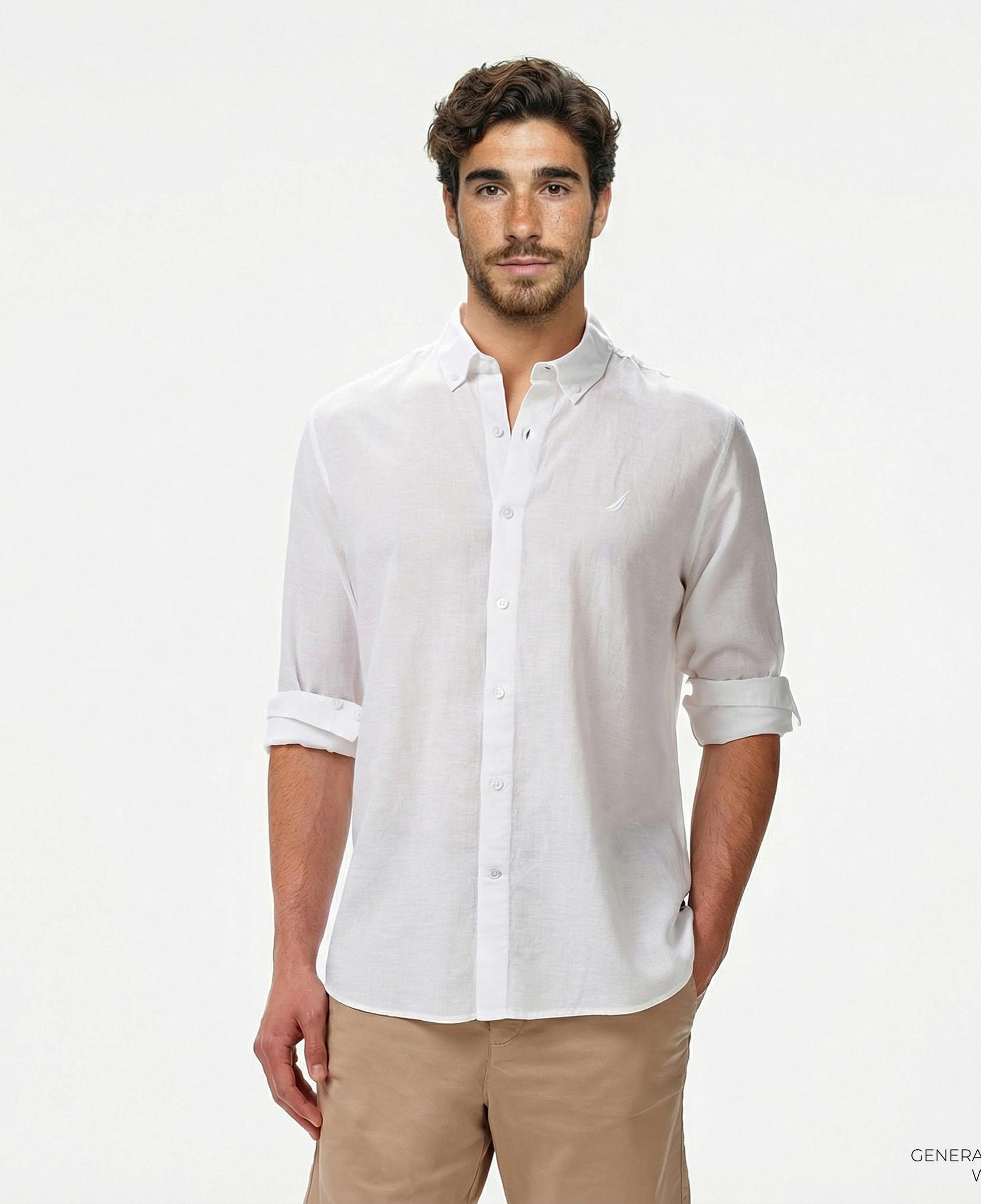 Nautica Erkek Beyaz Classic Fit Gömlek