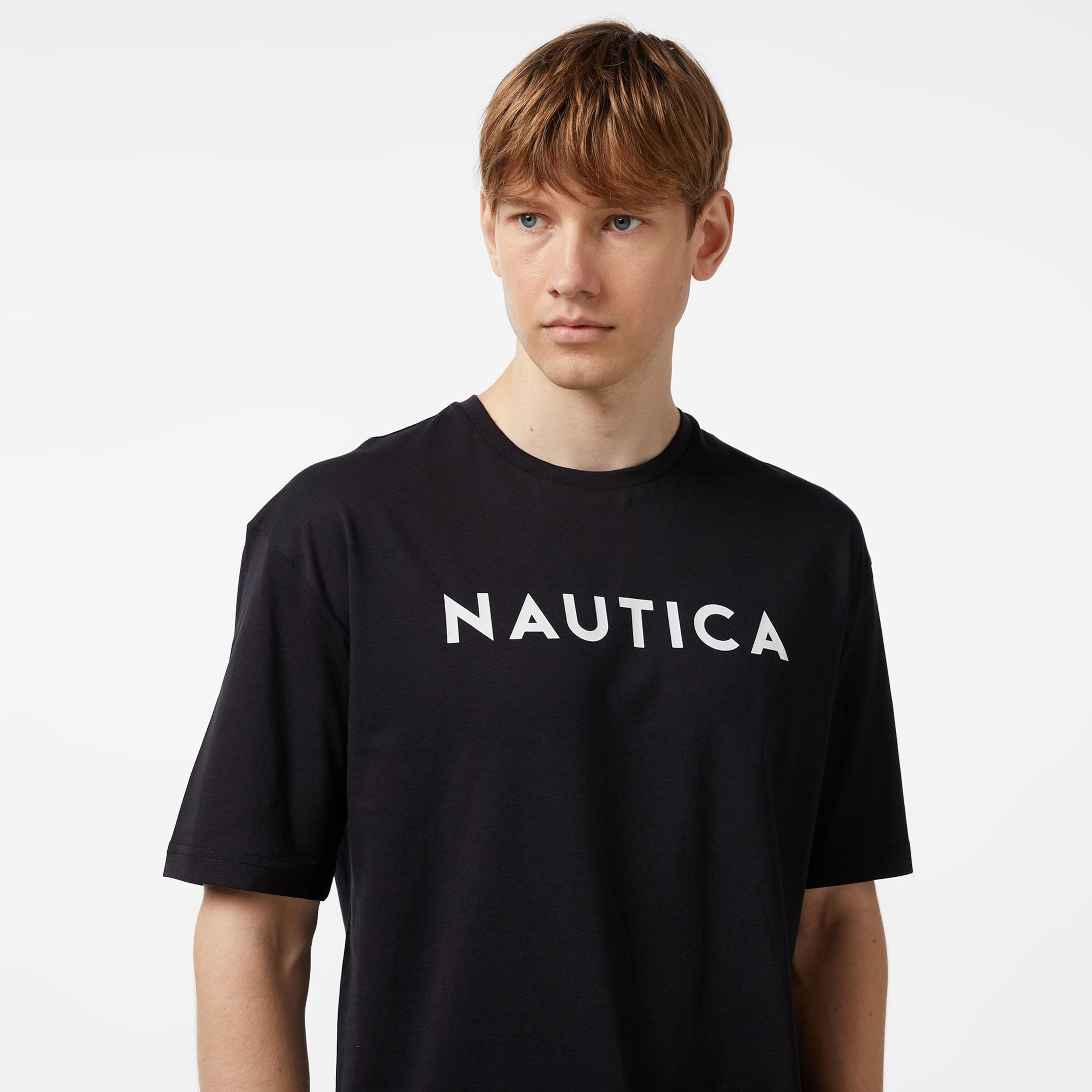 Nautica Erkek Siyah Oversize T-Shirt