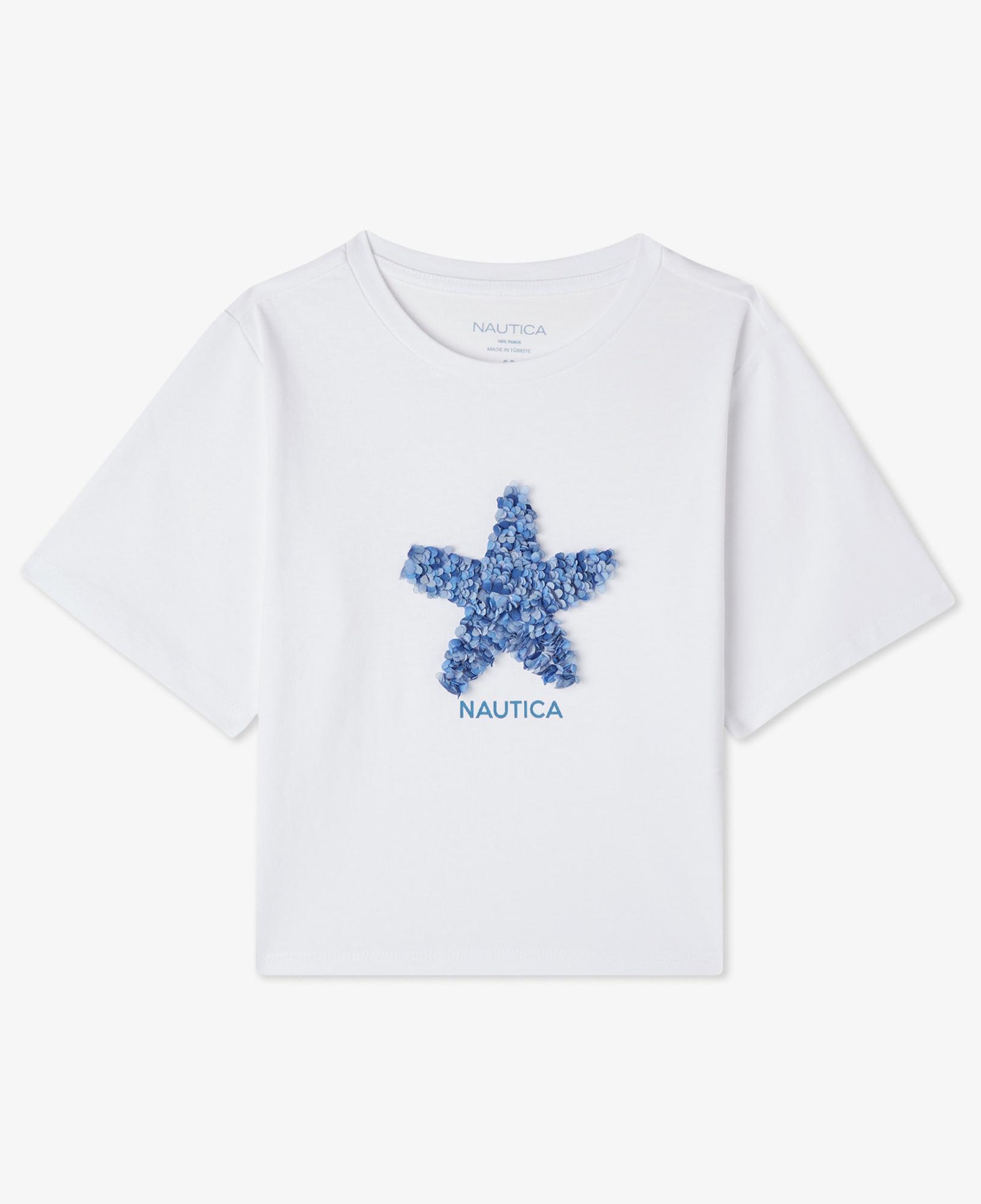 Nautica Kız Çocuk Beyaz Regular Fit Baskılı T-Shirt
