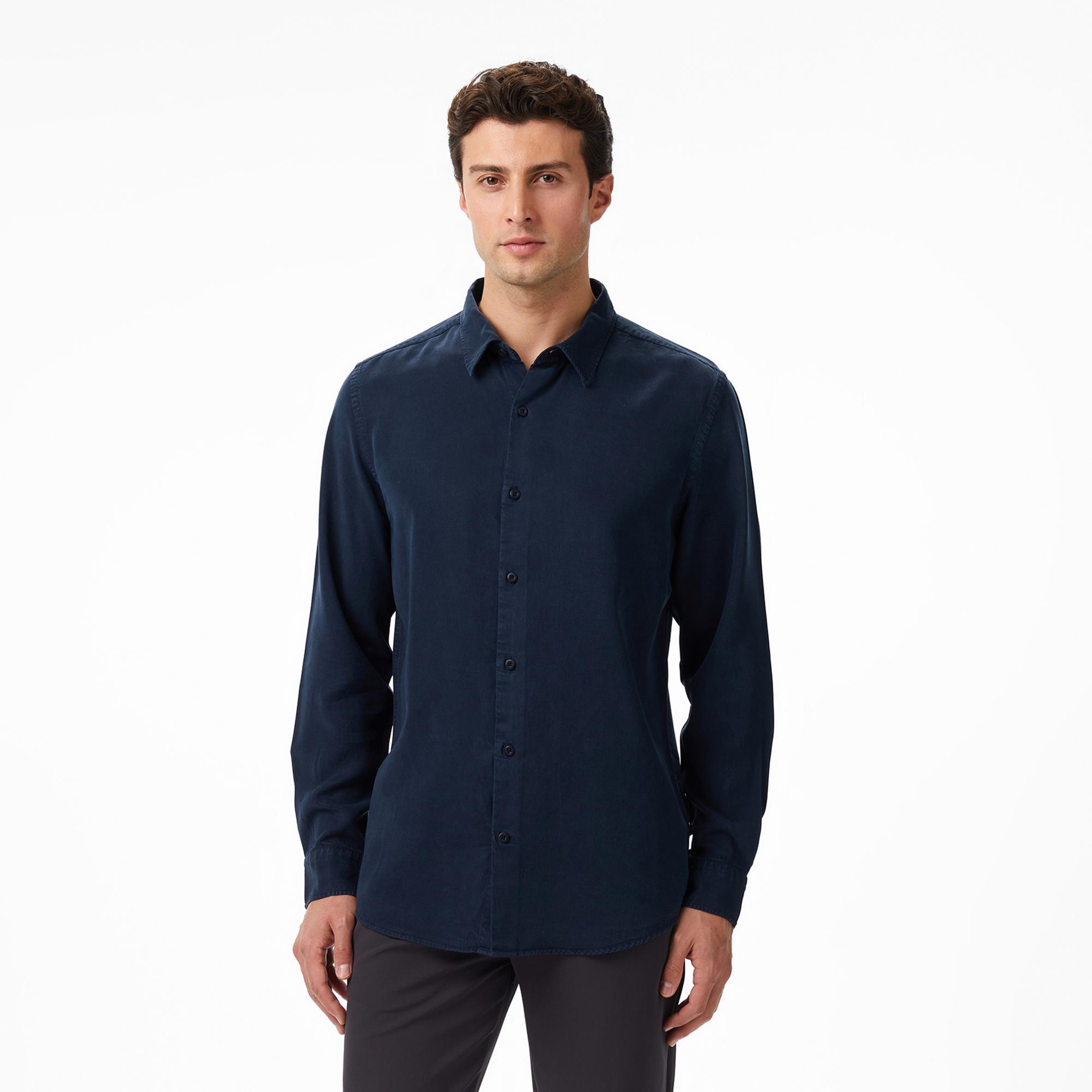 Nautica Erkek Lacivert Classic Fit Gömlek