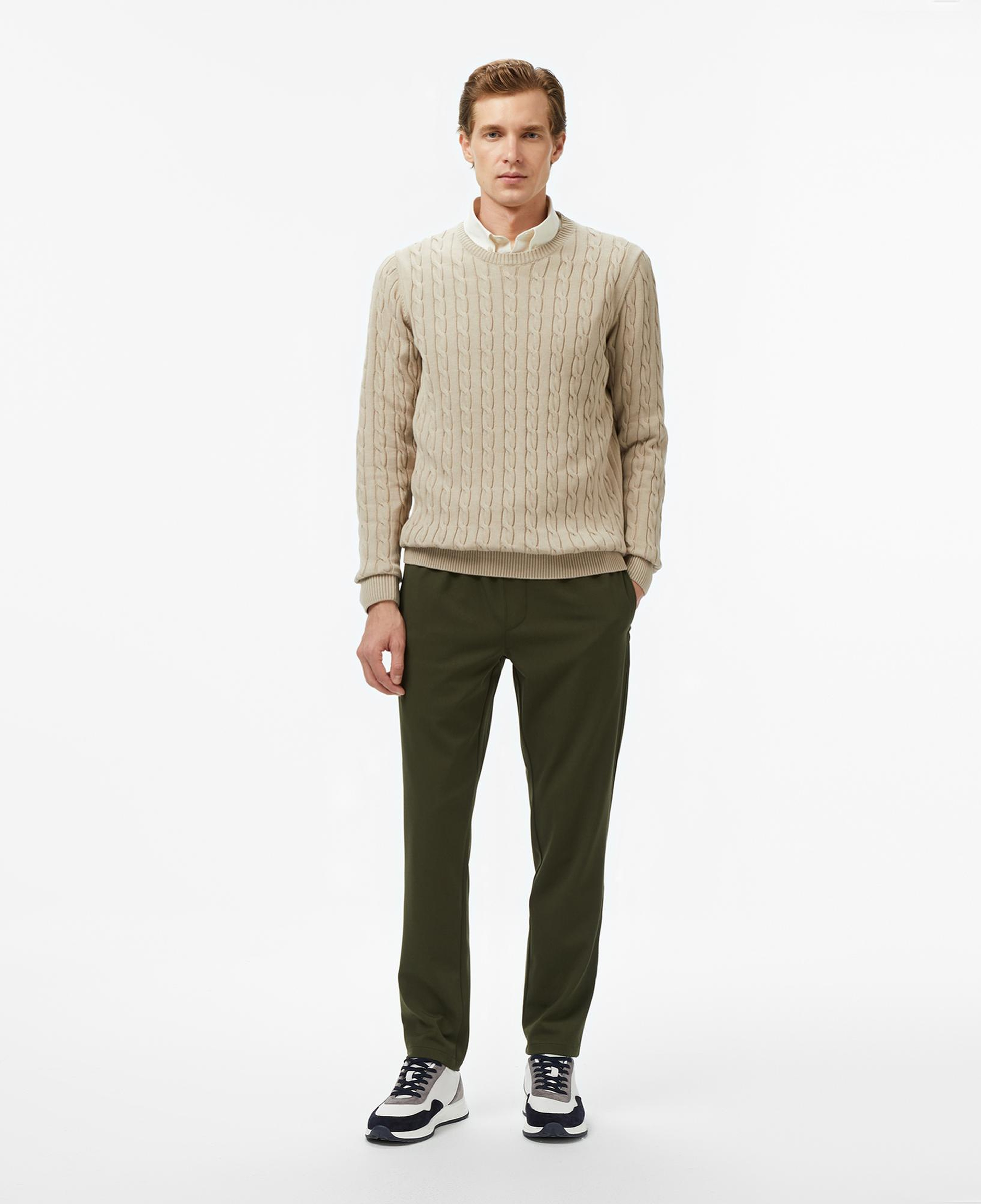 Nautica Erkek Bej Classic Fit Kazak