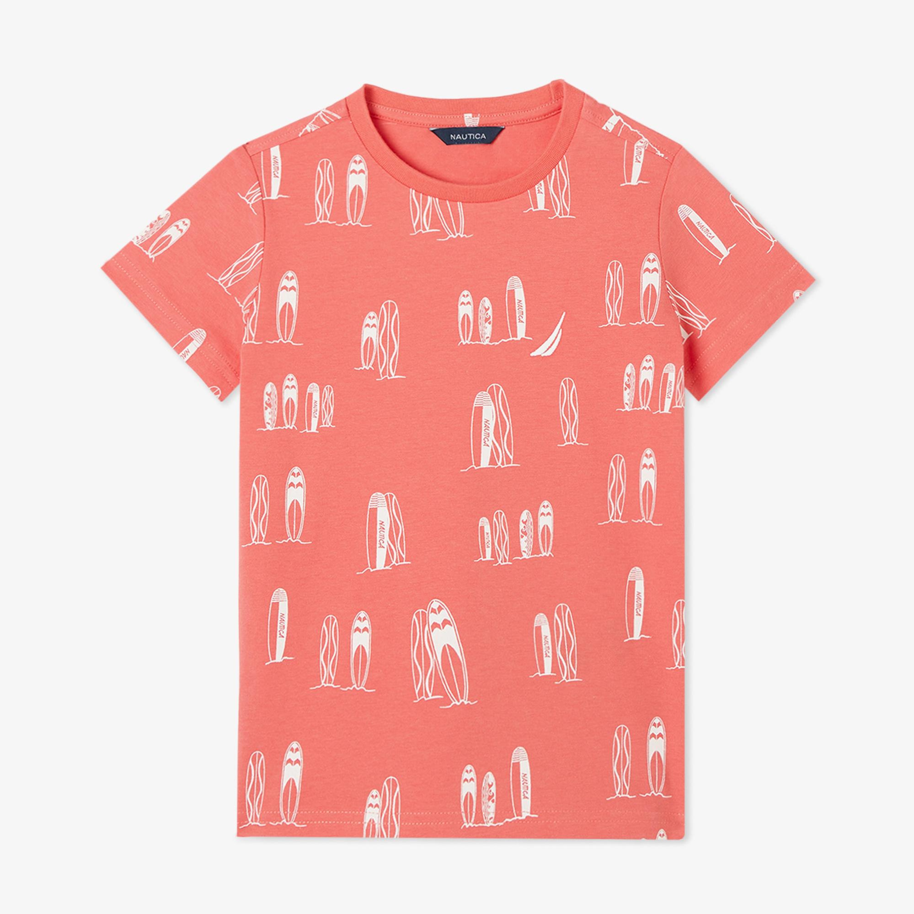Nautica Erkek Çocuk Kırmızı Regular Fit Baskılı T-Shirt