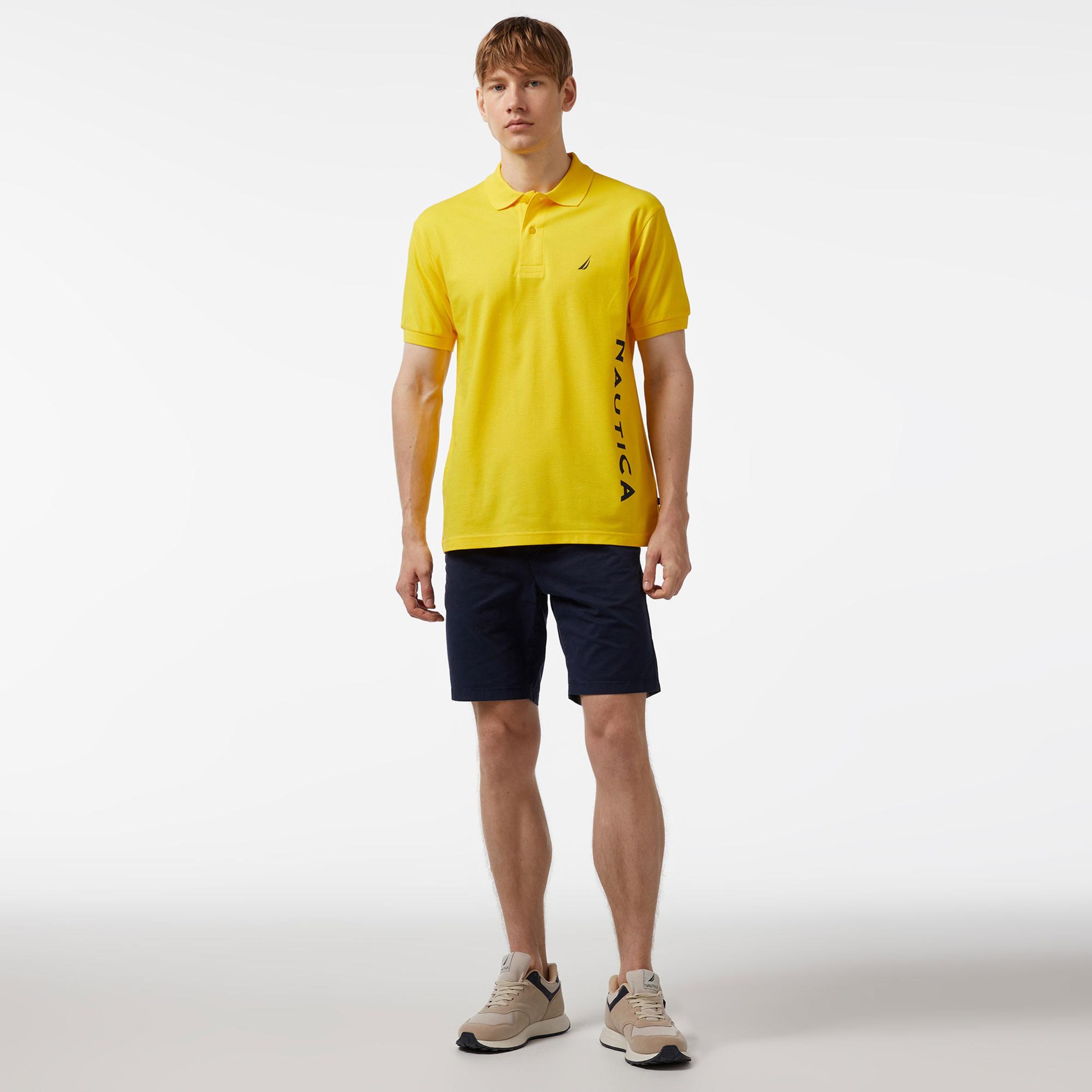 Nautica Erkek Sarı Classic Fit Kısa Kollu Polo Yaka T-Shirt