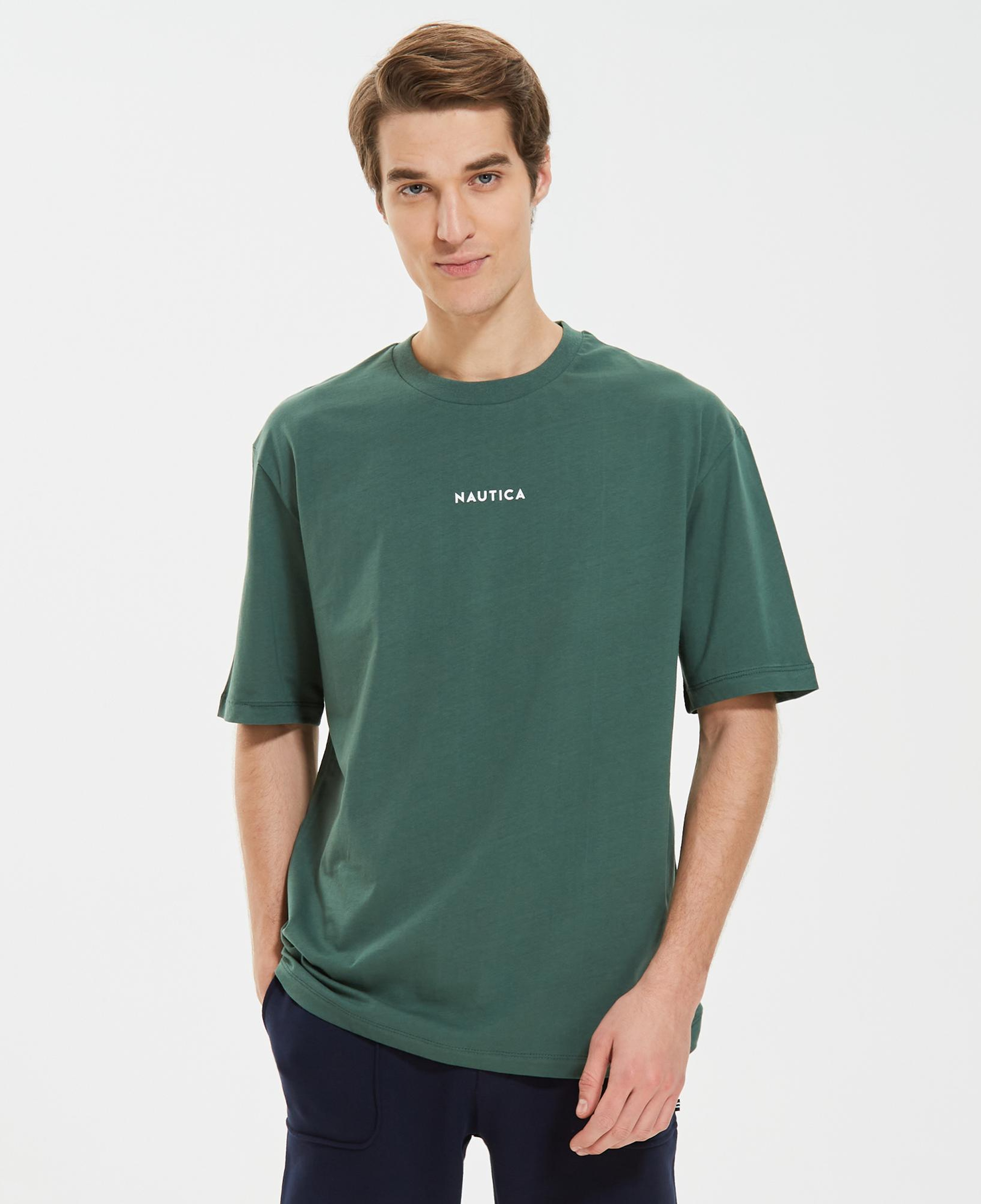 Nautica Erkek Yeşil Oversize T-Shirt