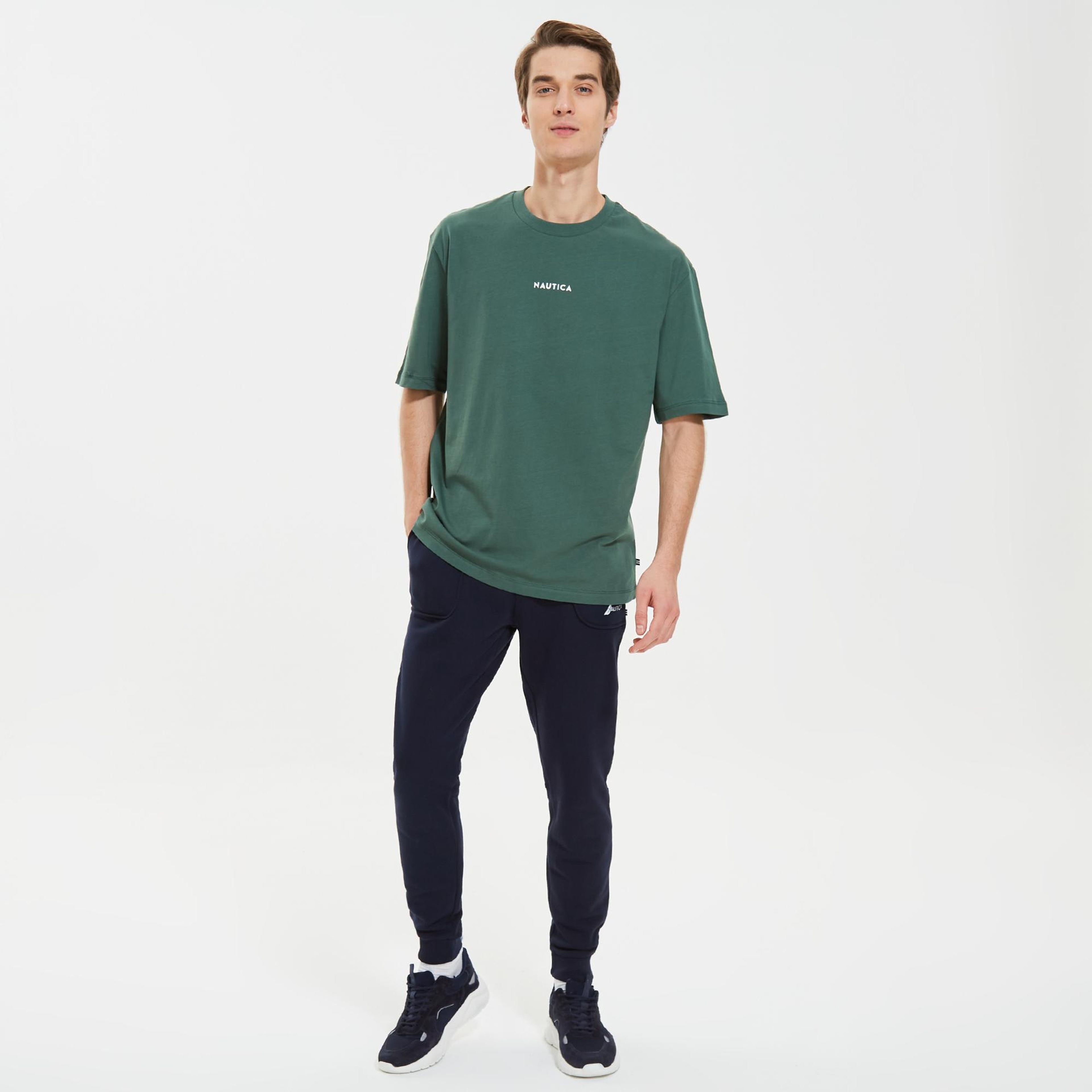 Nautica Erkek Yeşil Oversize T-Shirt