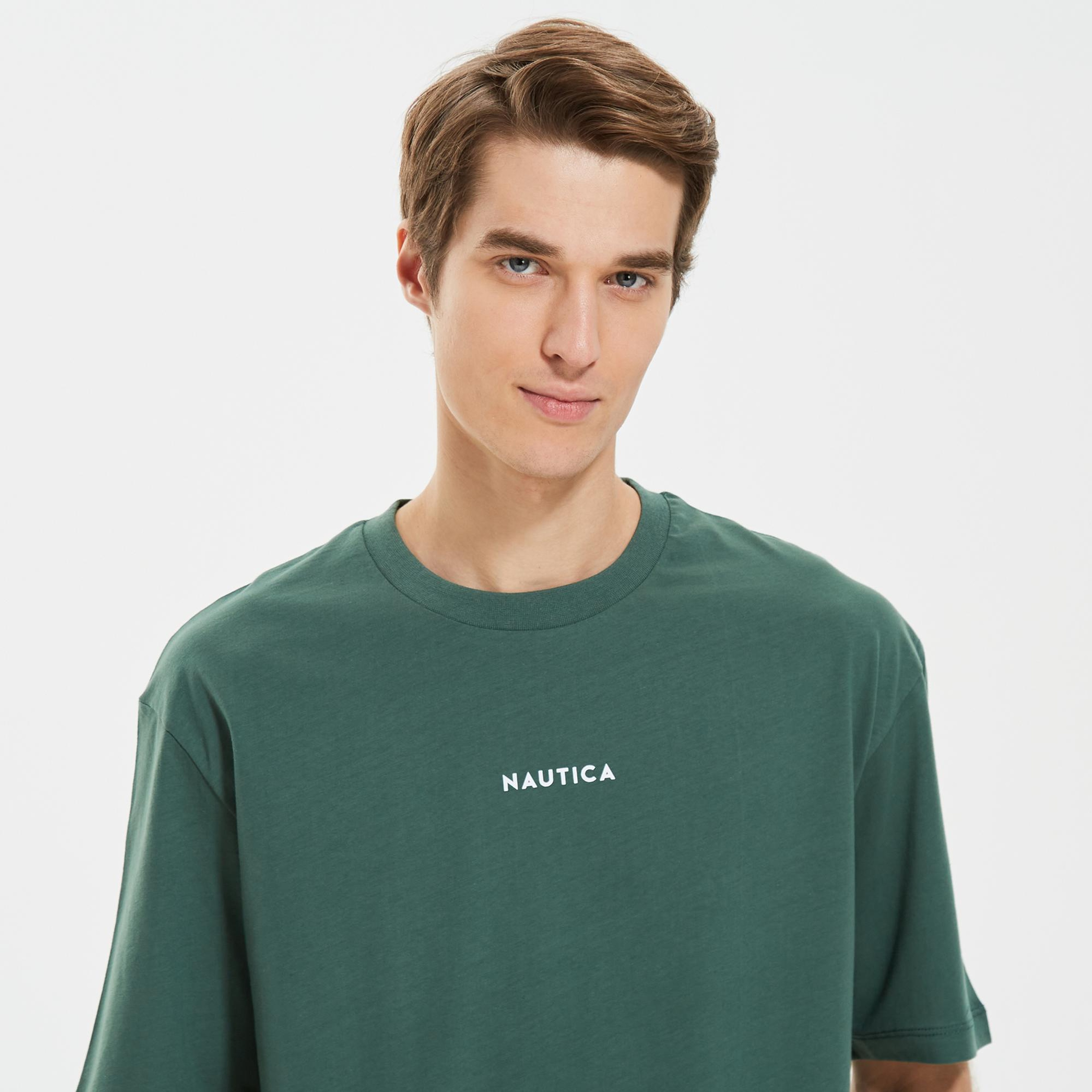 Nautica Erkek Yeşil Oversize T-Shirt