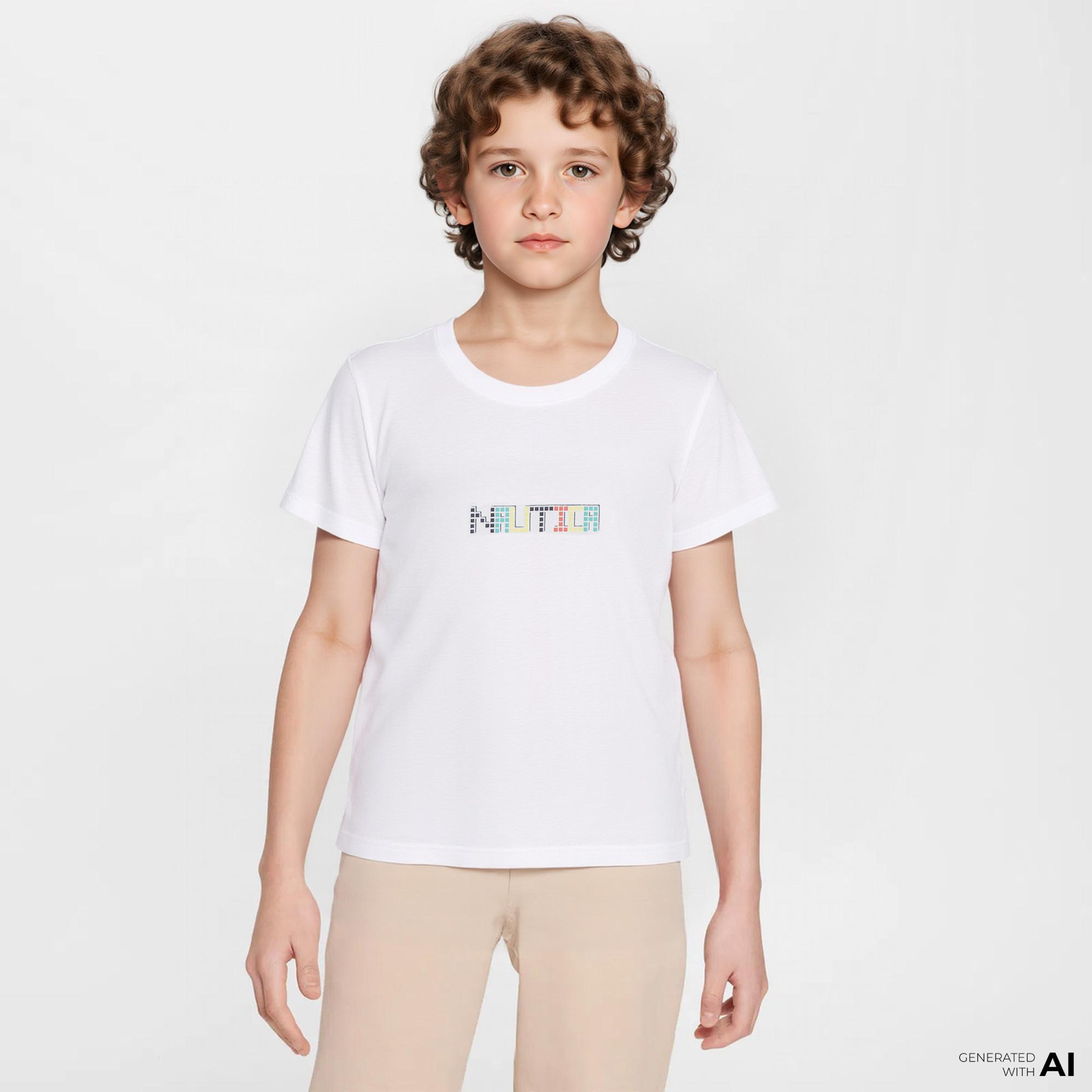 Nautica Erkek Çocuk Beyaz Regular Fit Baskılı T-Shirt