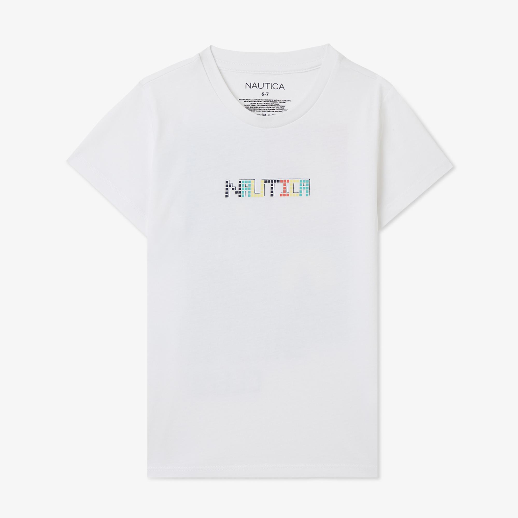 Nautica Erkek Çocuk Beyaz Regular Fit Baskılı T-Shirt