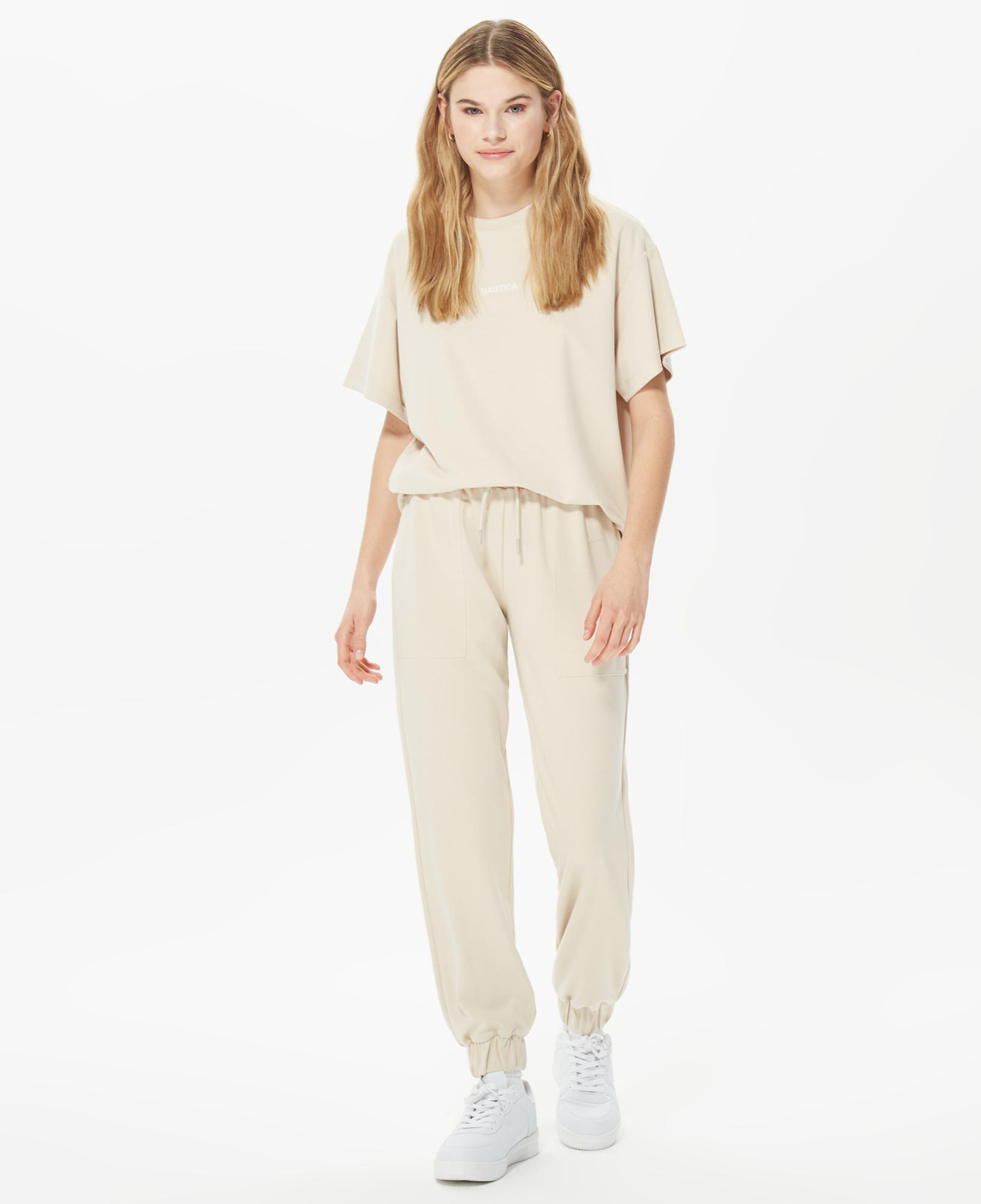 Nautica Kadın Bej Oversize Eşofman Altı