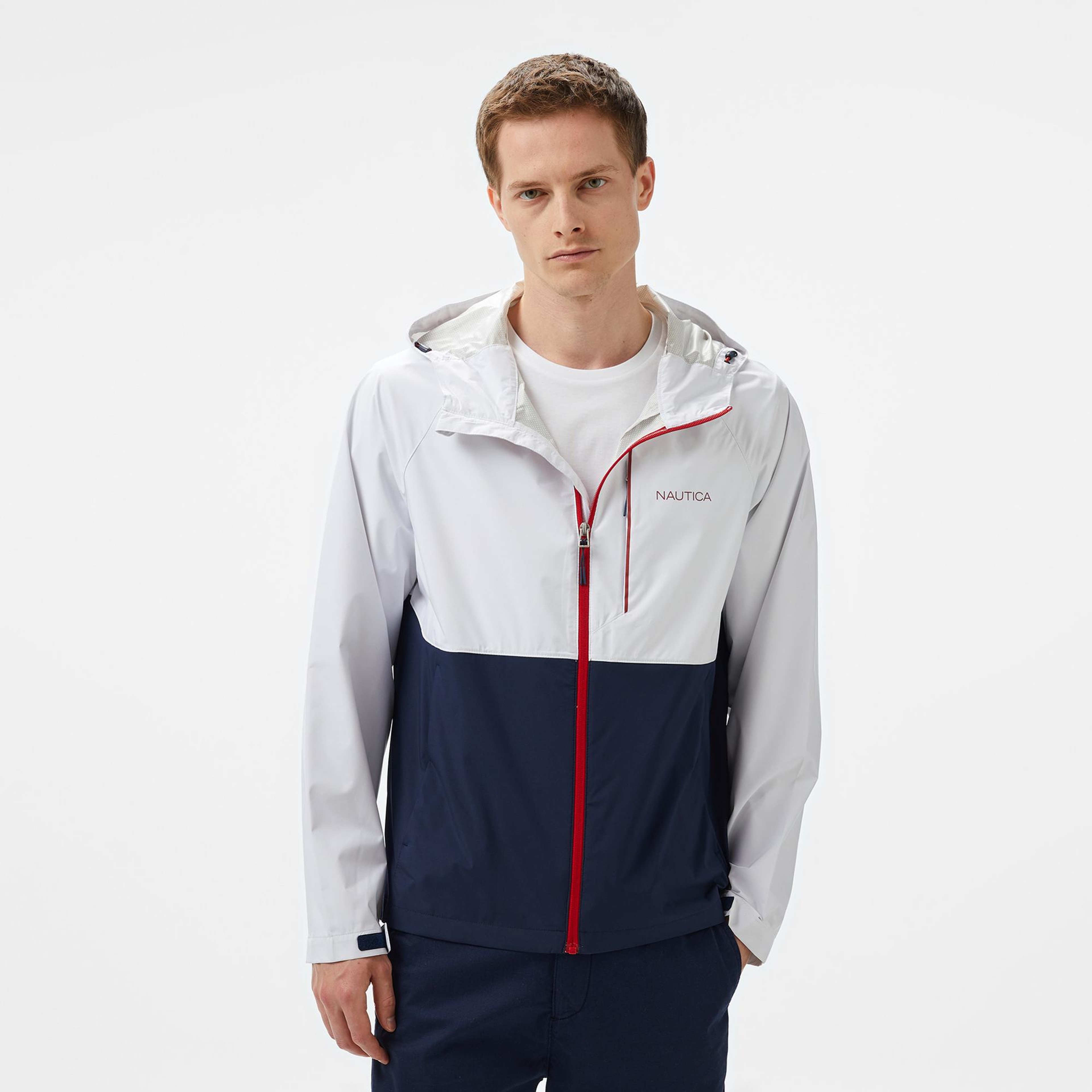 Nautica Erkek Beyaz Regular Fit Dik Yaka Mont