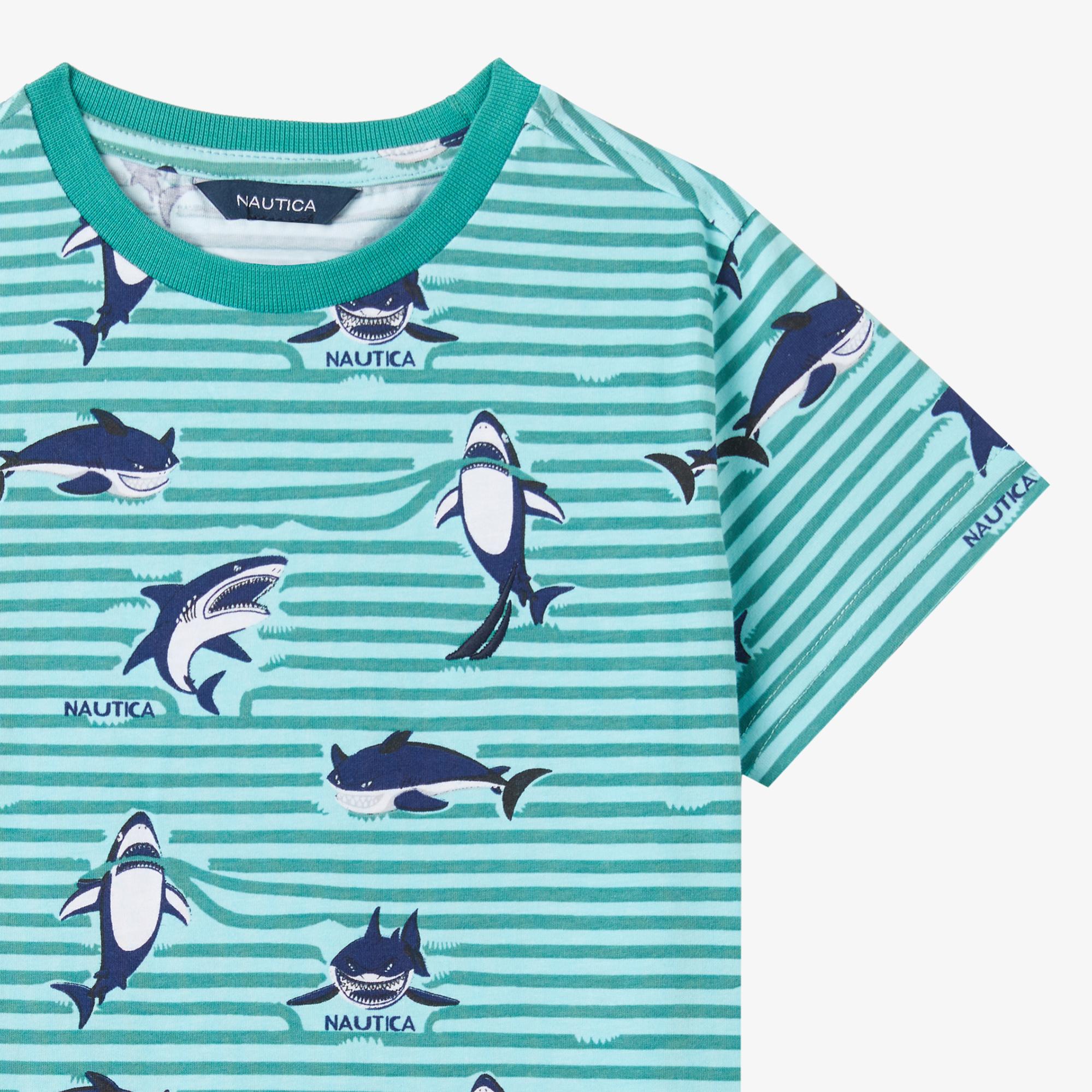 Nautica Erkek Çocuk Yeşil Regular Fit Baskılı T-Shirt