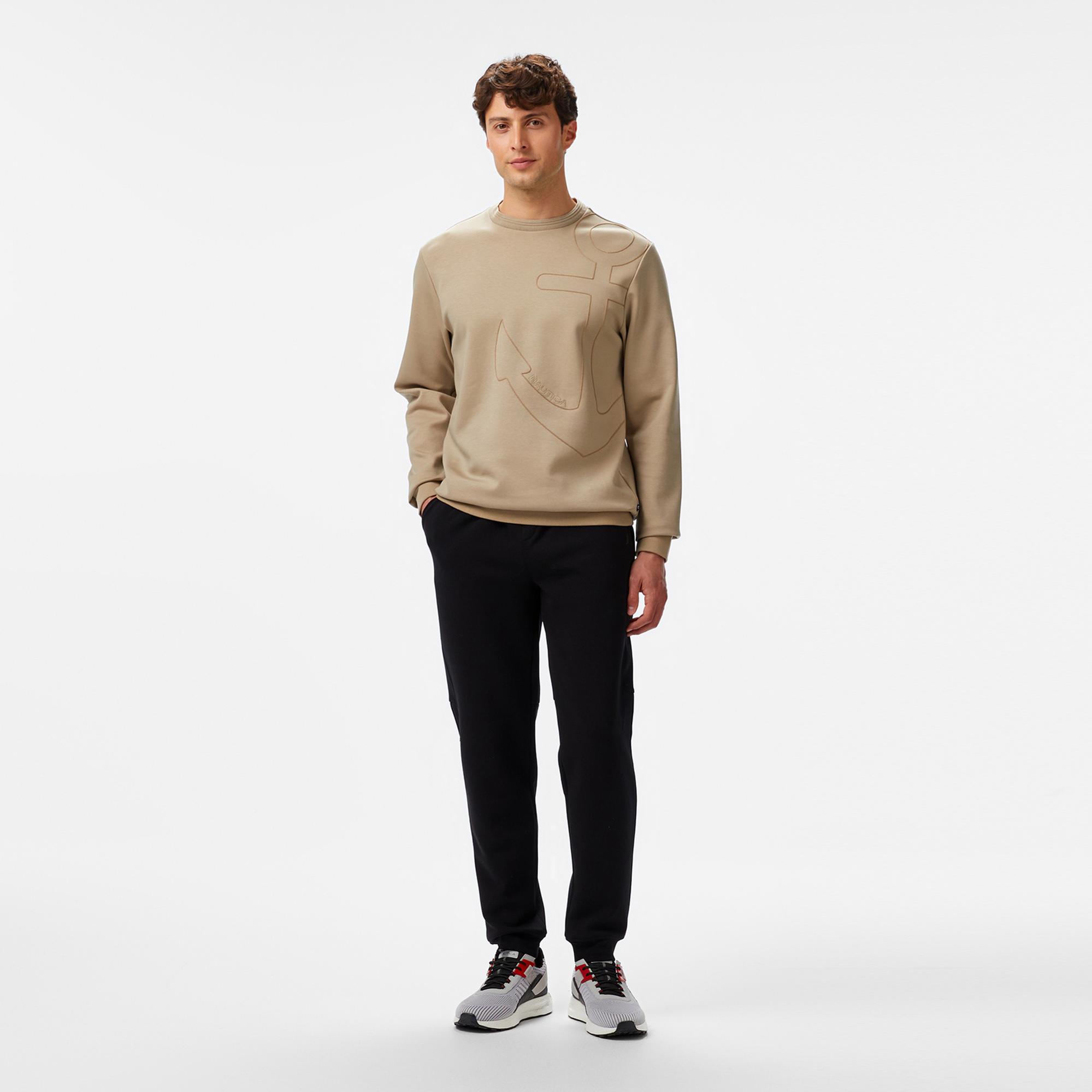 Nautica Erkek Bej Regular Fit Sweatshirt