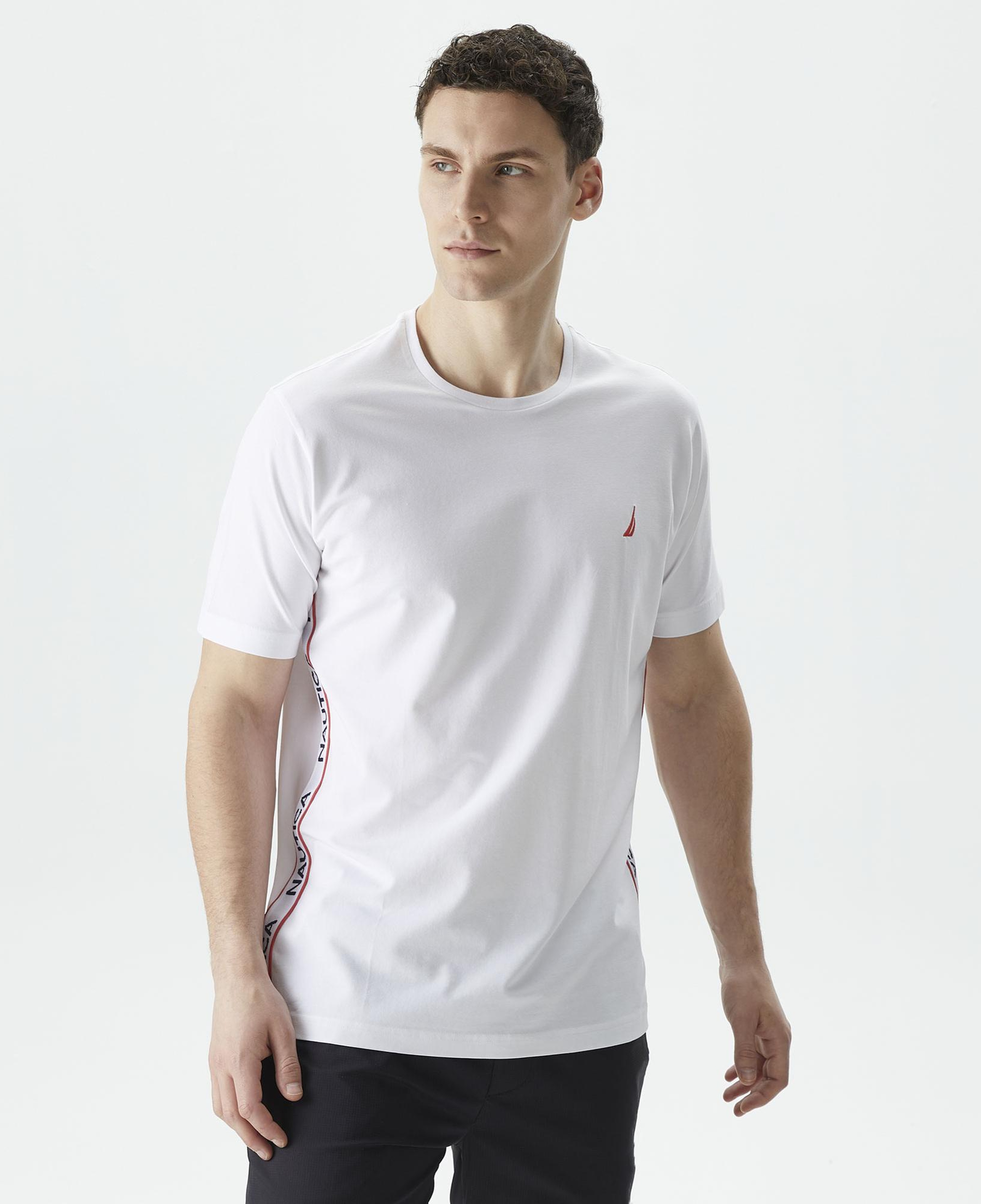 Nautica Erkek Beyaz Standart Fit T-Shirt