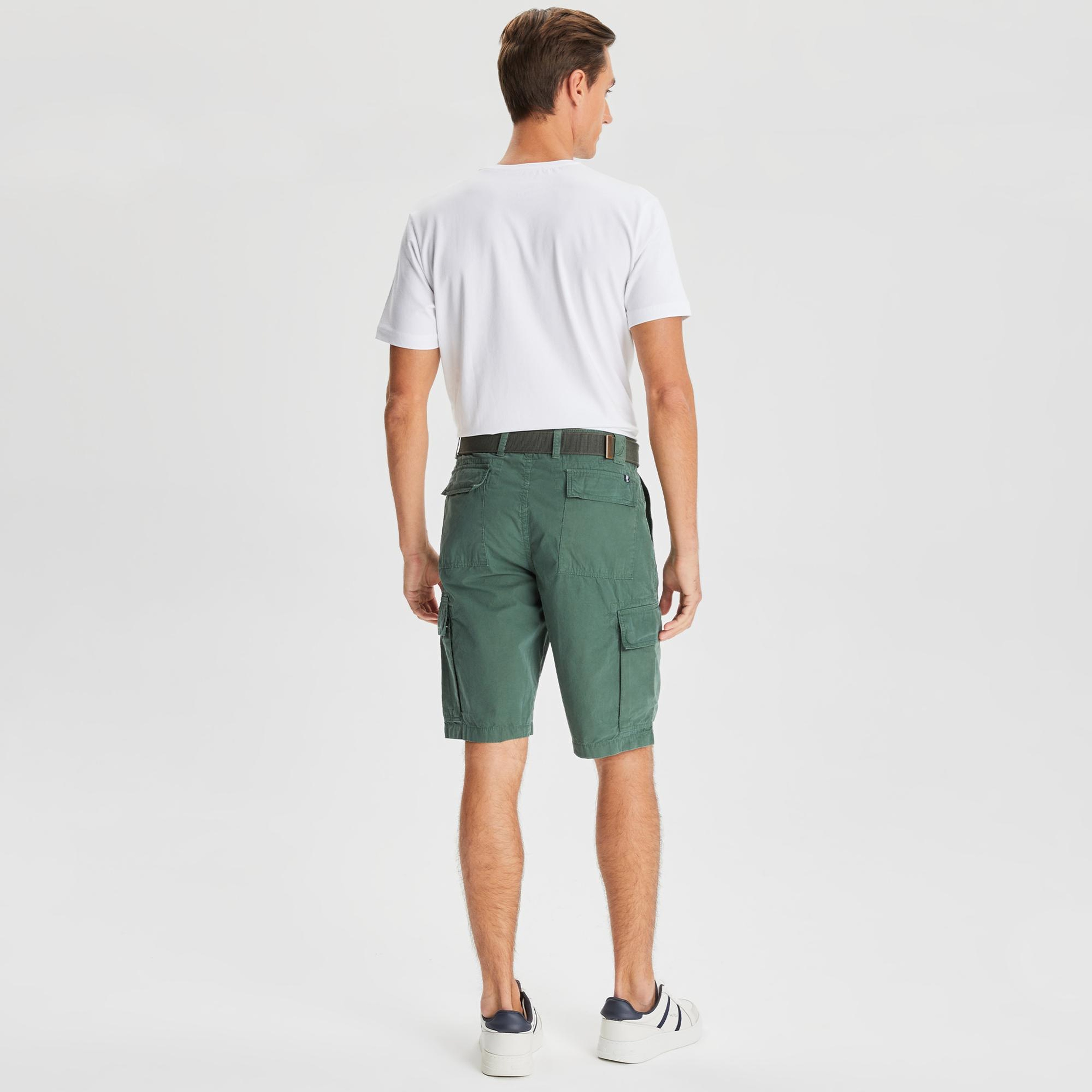 Nautica Erkek Yeşil Kargo Bermuda Şort