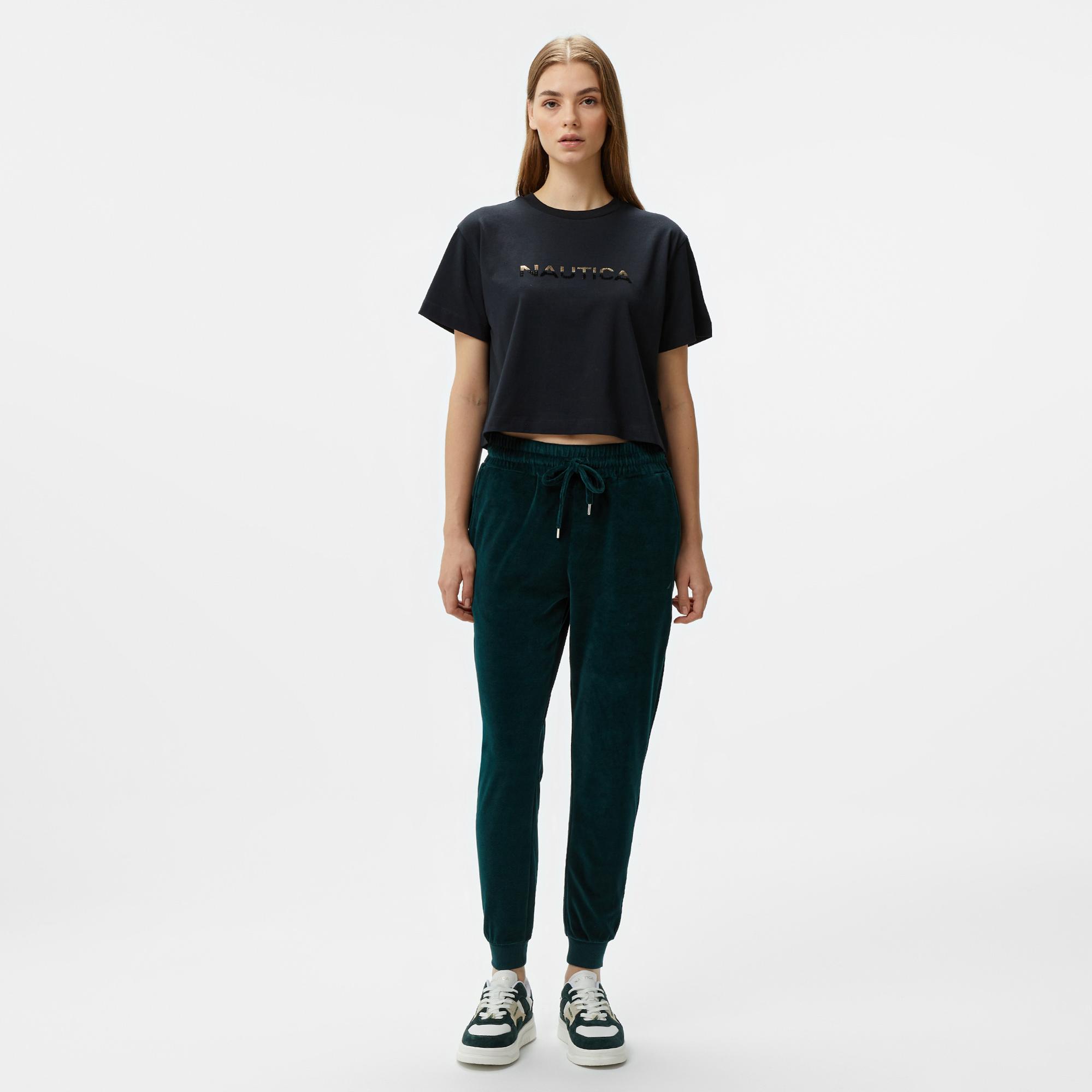 Nautica Kadın Siyah Kısa Kollu T-Shirt