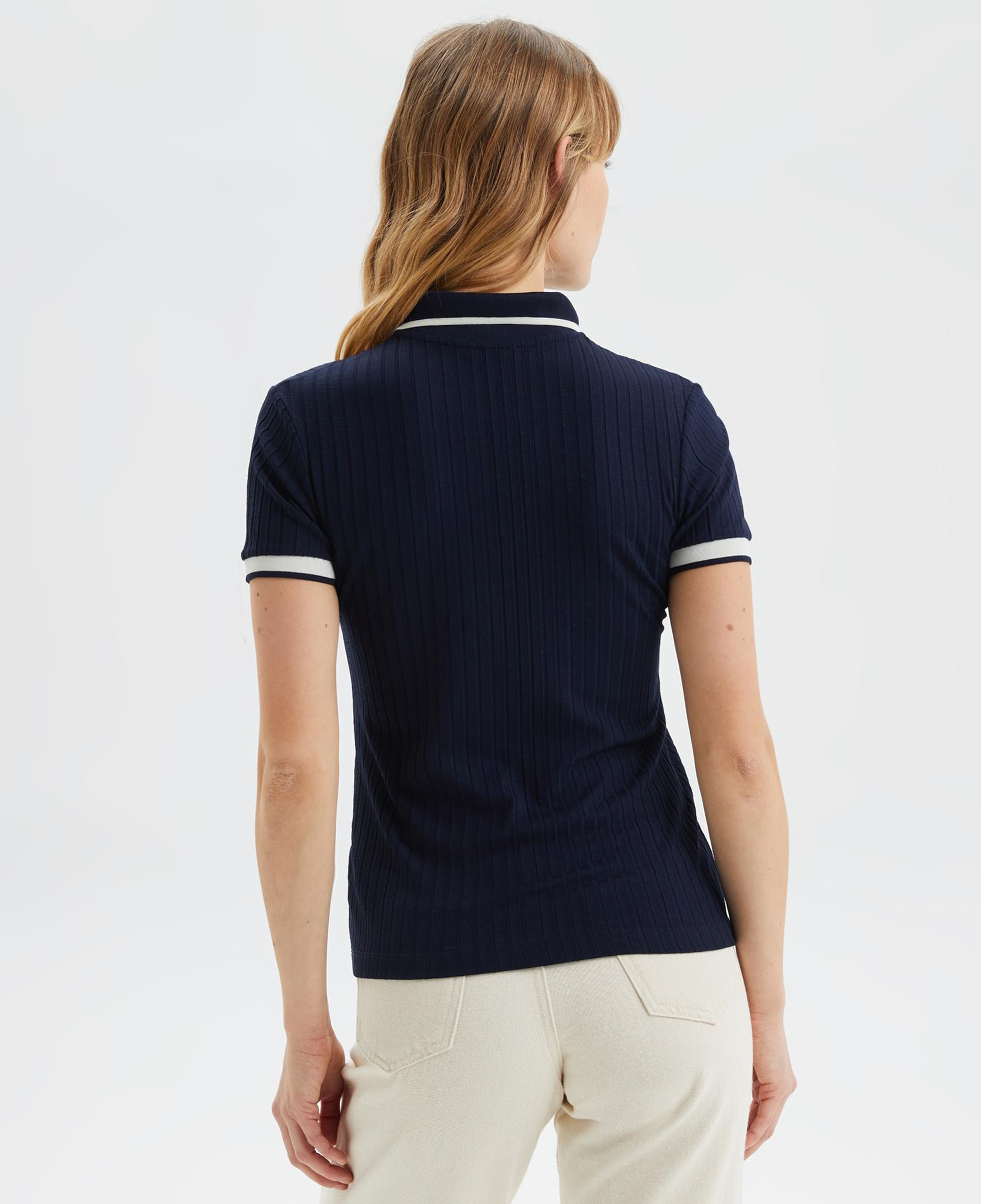 Nautica Kadın Lacivert Regular Fit Çizgili Polo