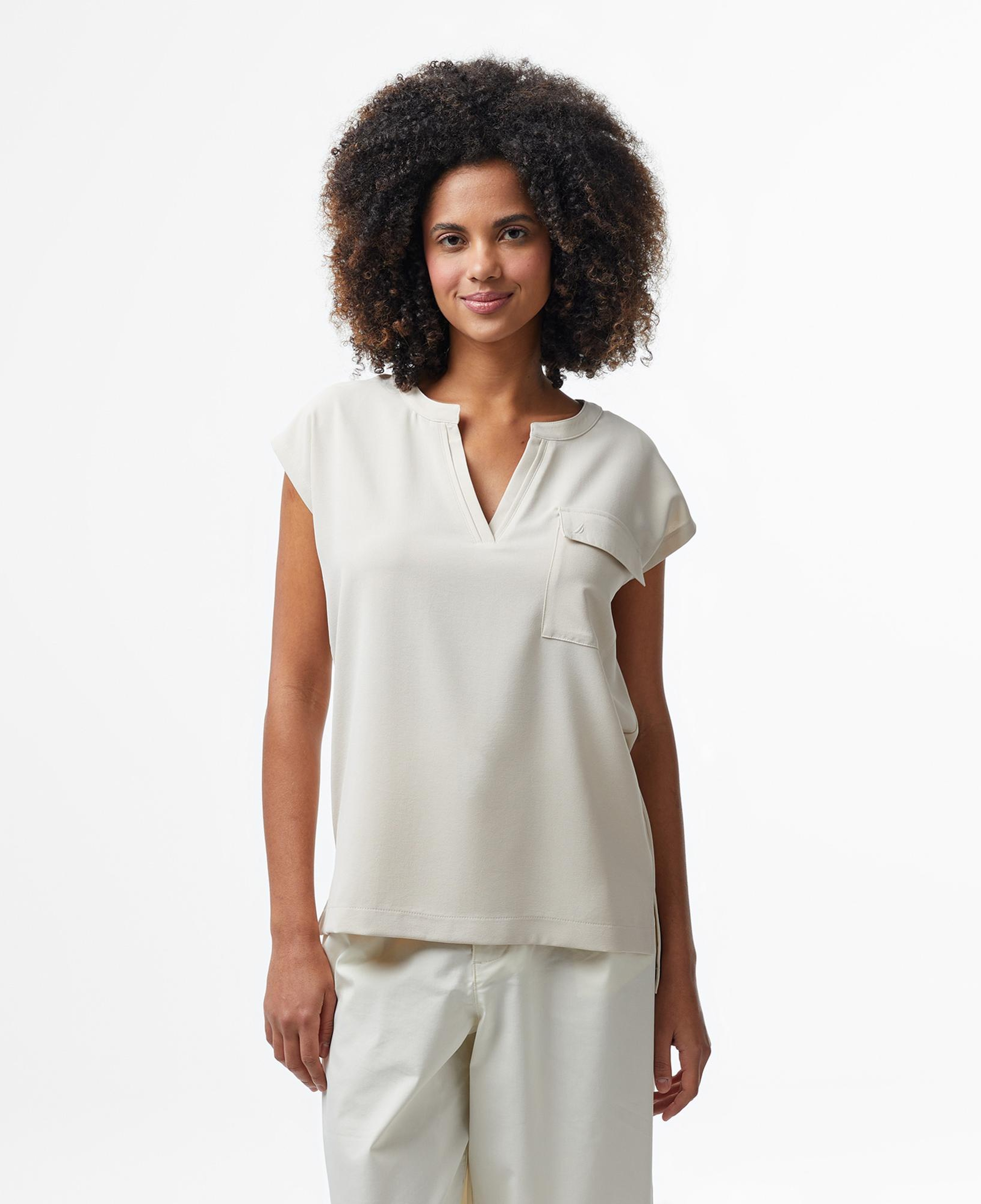 Nautica Kadın Bej Relaxed Fit Gömlek