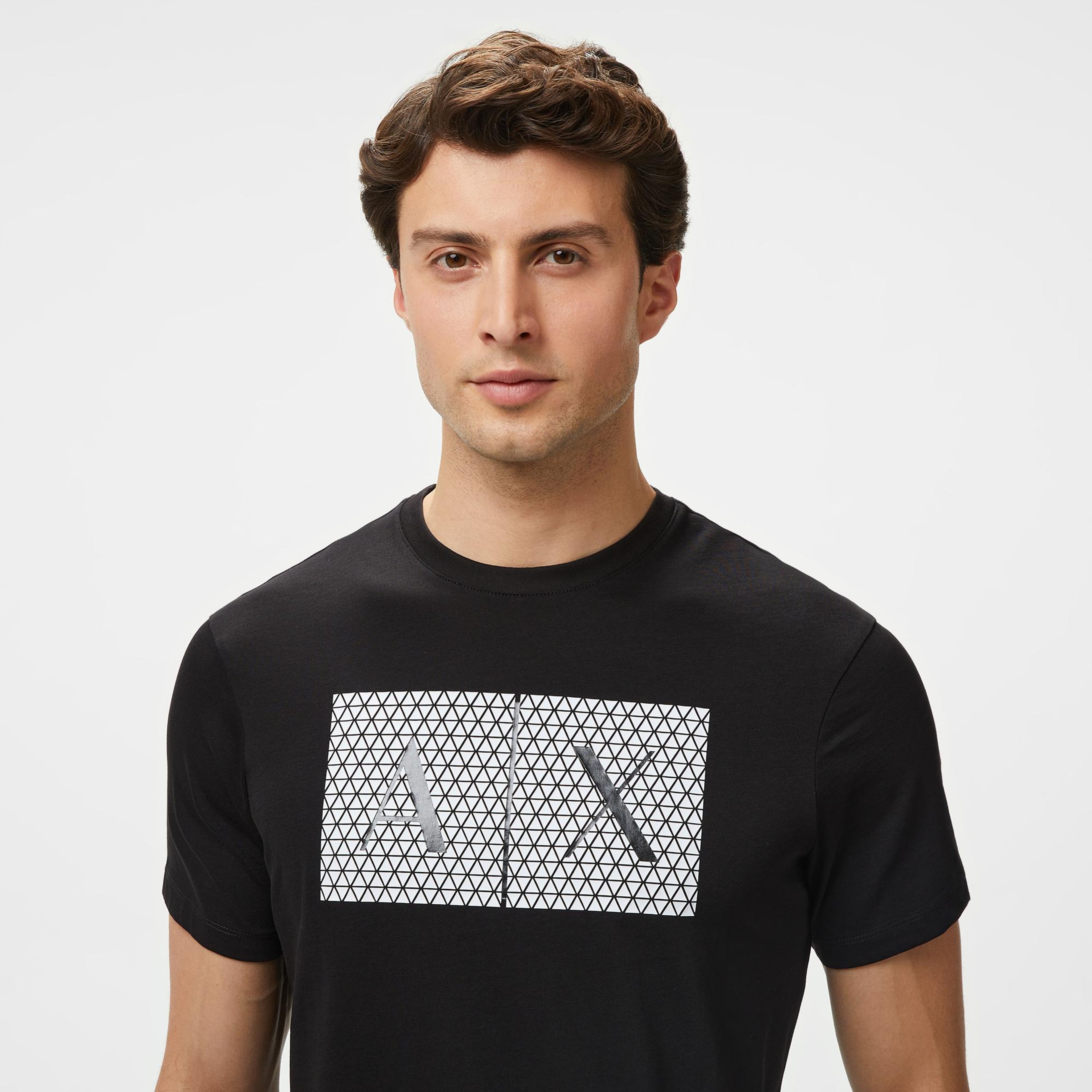 Armani Exchange Erkek Siyah Bisiklet Yaka T-Shirt