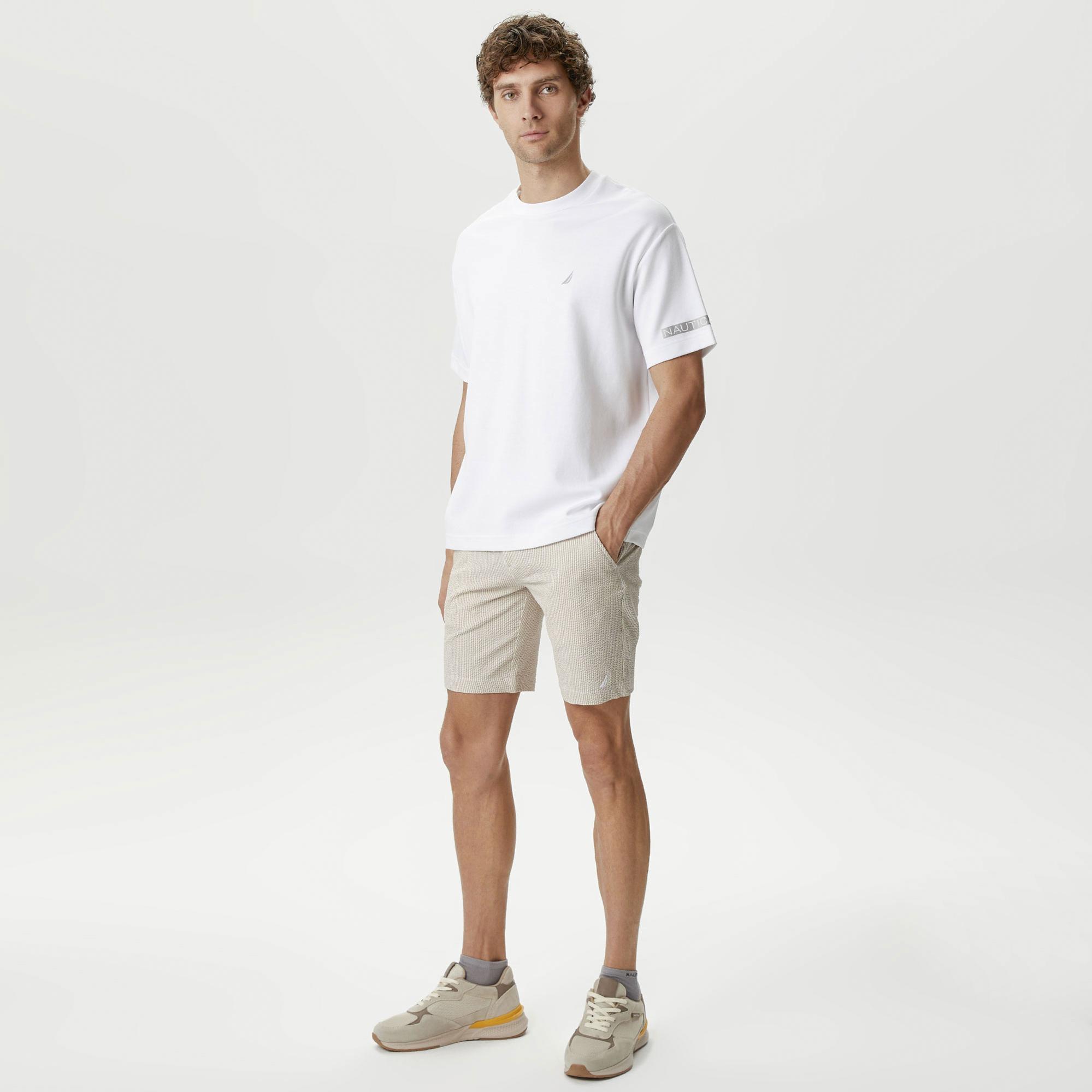 Nautica Erkek Beyaz Oversize T-Shirt