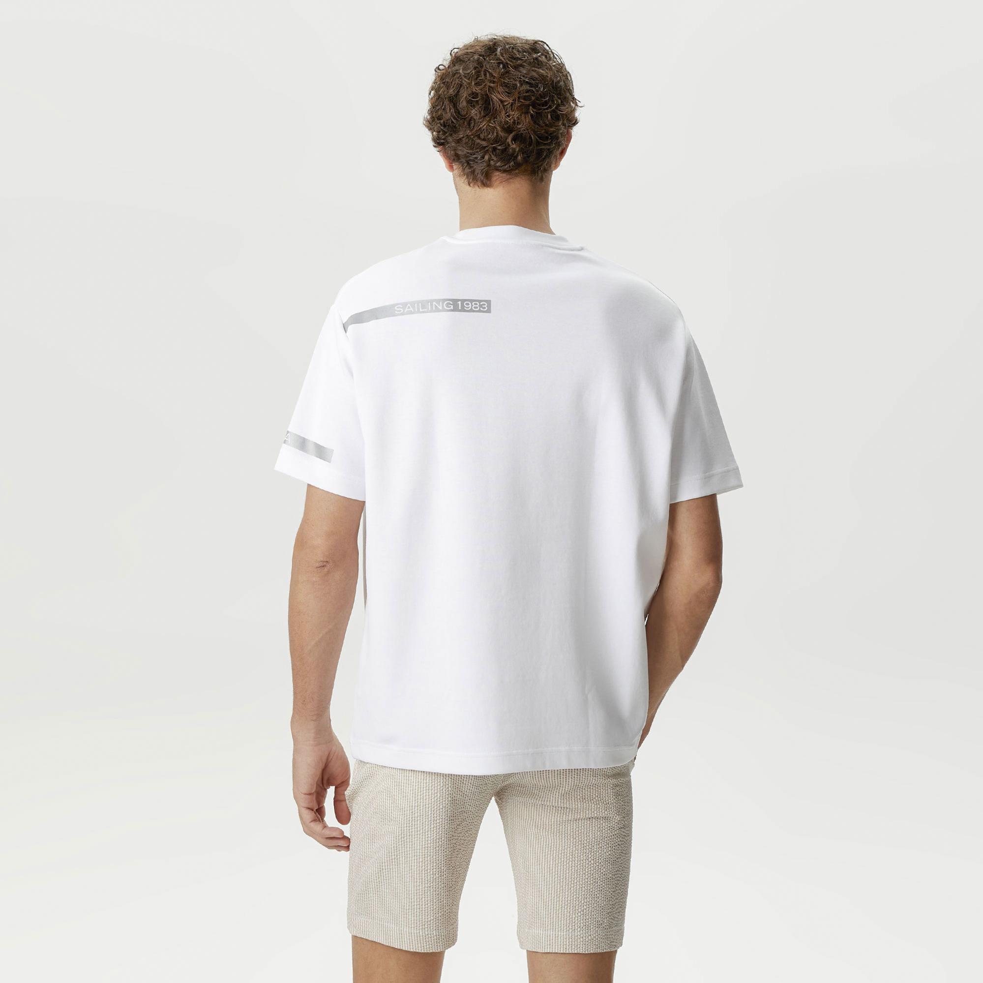 Nautica Erkek Beyaz Oversize T-Shirt