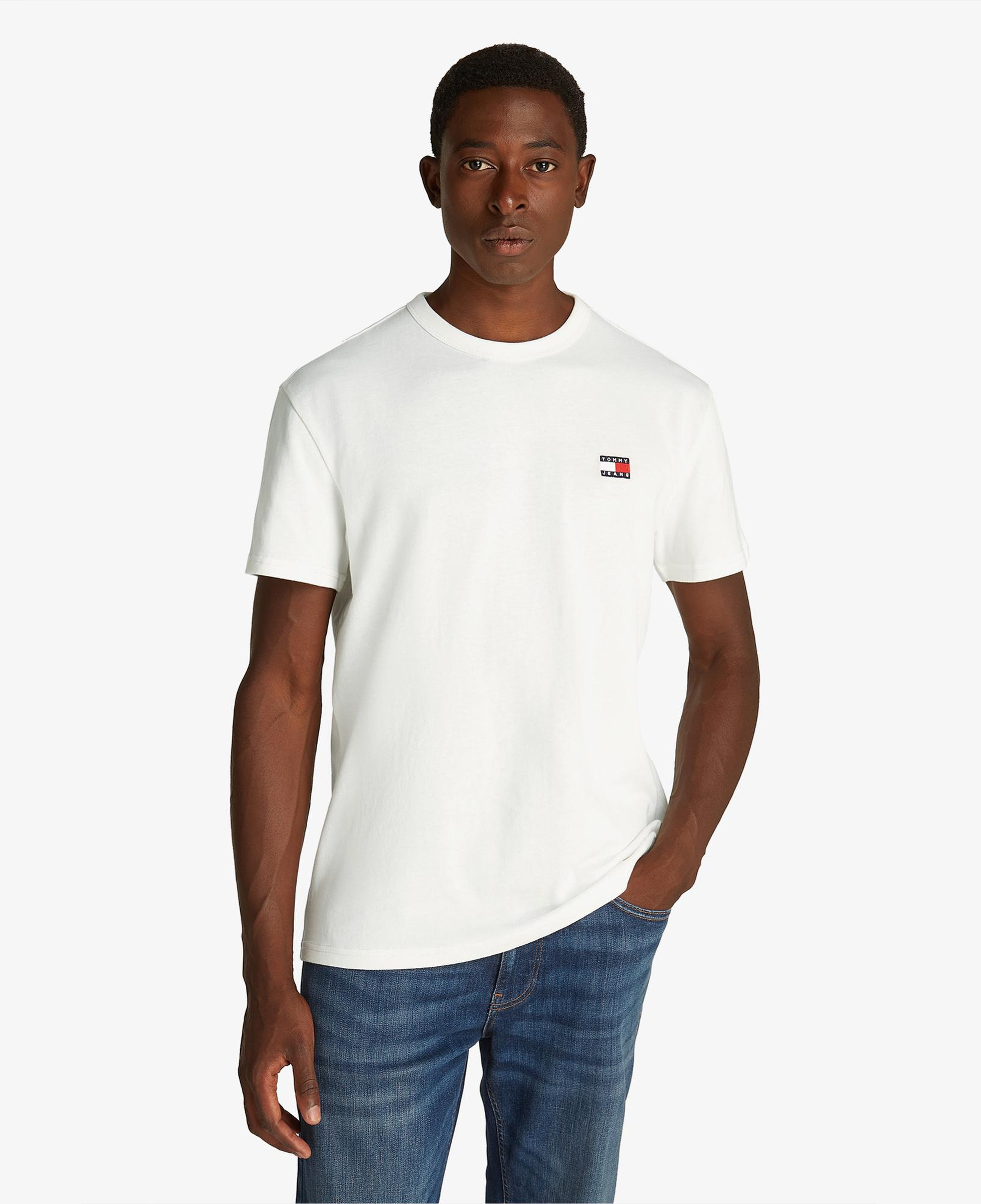 Tommy Hilfiger Badge Erkek Beyaz T-Shirt
