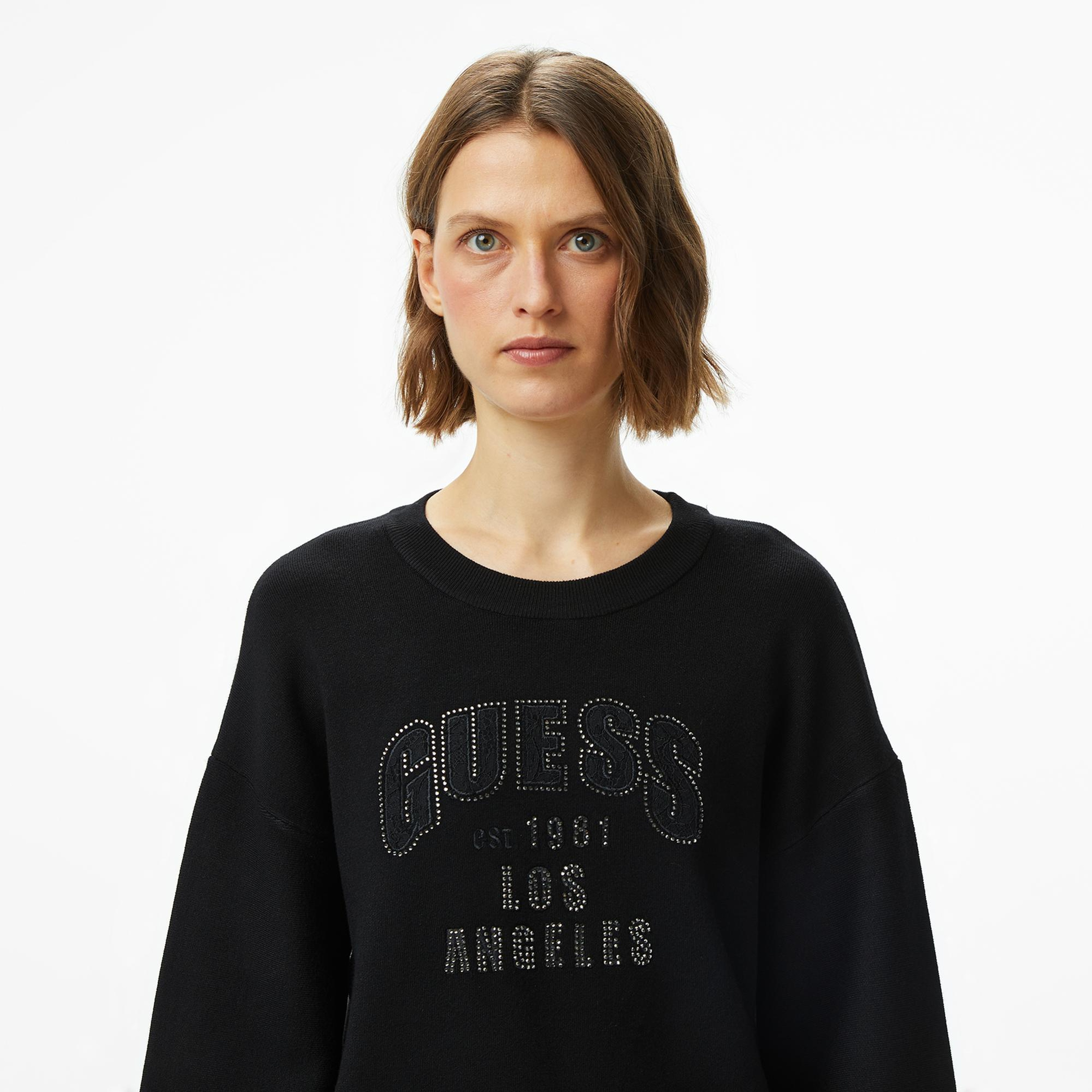 Guess Leighton Kadın Siyah Sweatshirt