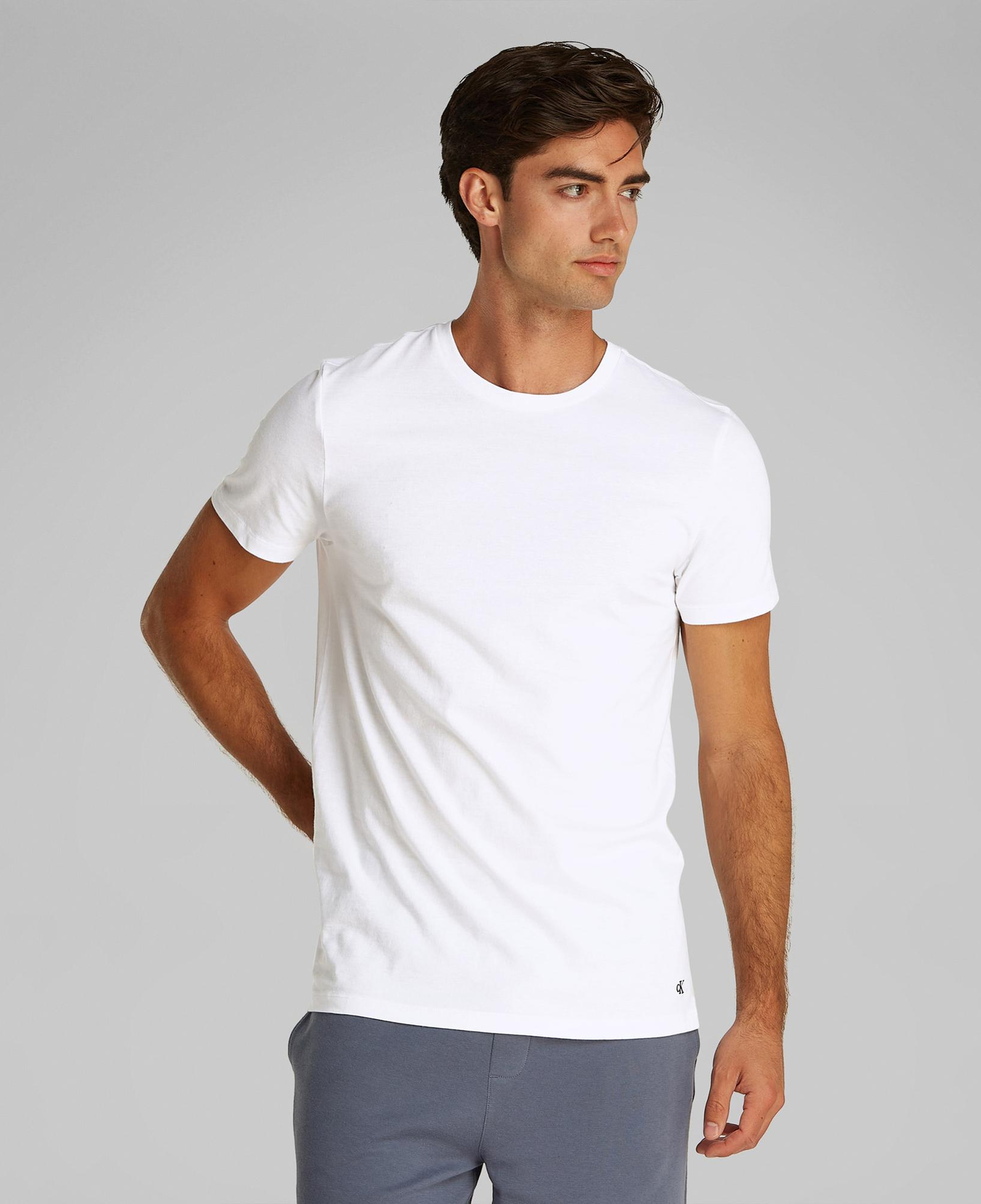 Calvin Klein Crew 3'lü Erkek Beyaz T-Shirt