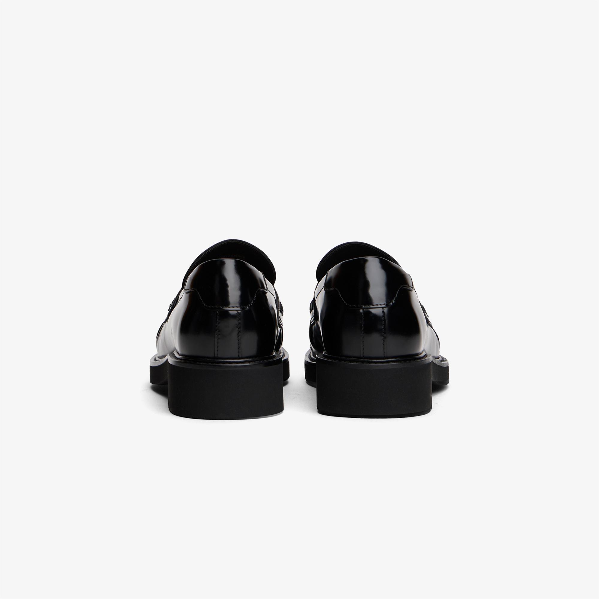 Tommy Hilfiger Square Toe Abrasivato Kadın Loafer Siyah Loafer