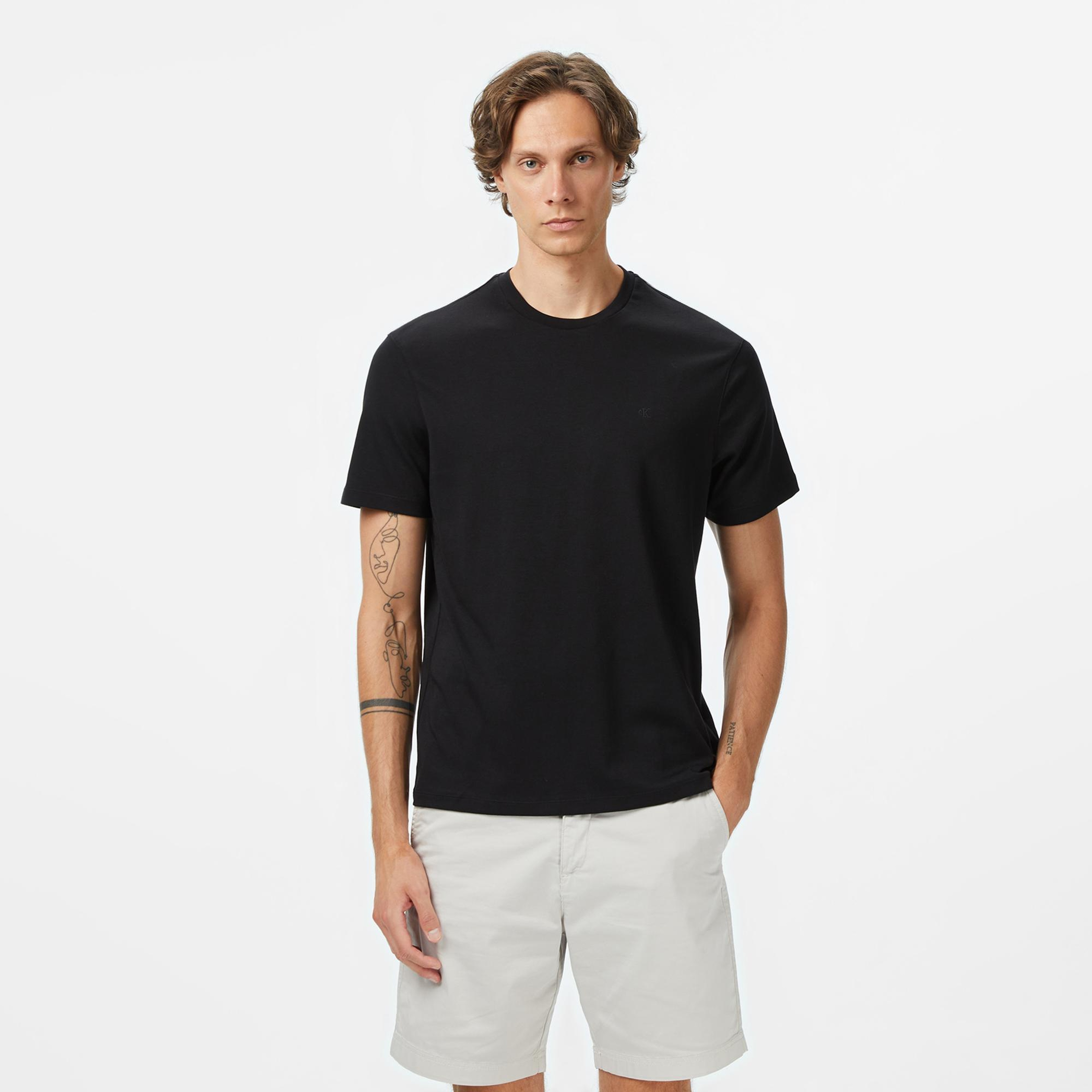 Calvin Klein Supima Chest Erkek Siyah T-Shirt