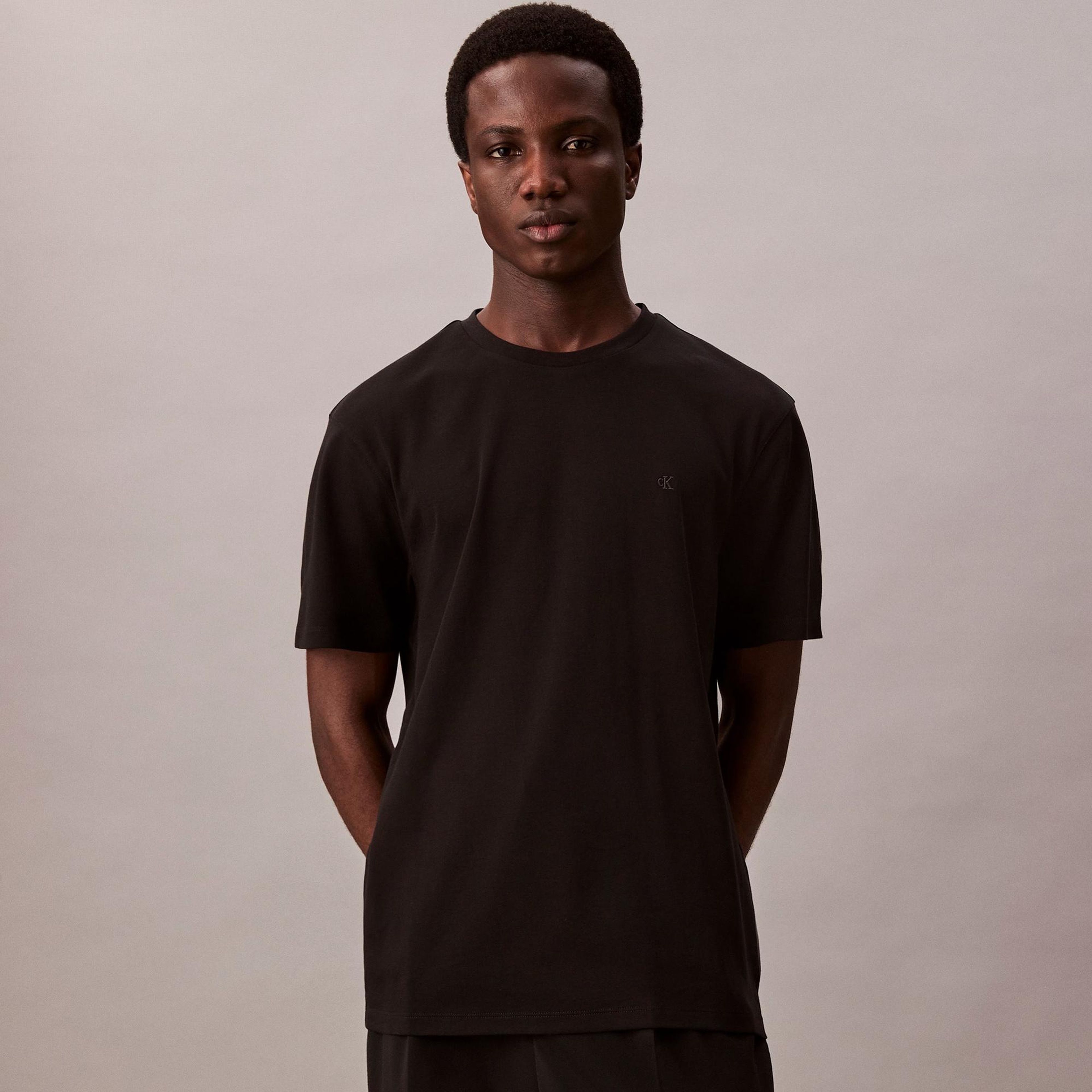 Calvin Klein Supima Chest Erkek Siyah T-Shirt