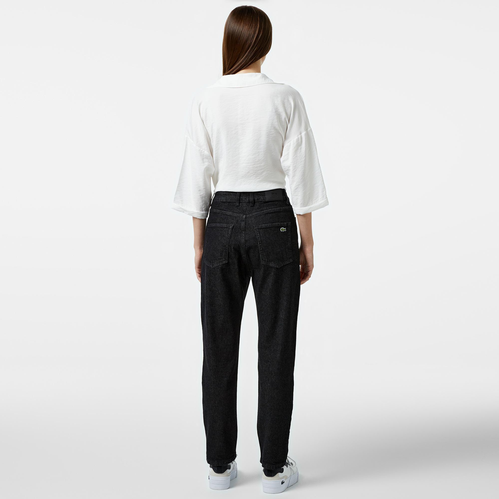 Lacoste Kadın Regular Fit Denim Siyah Pantolon