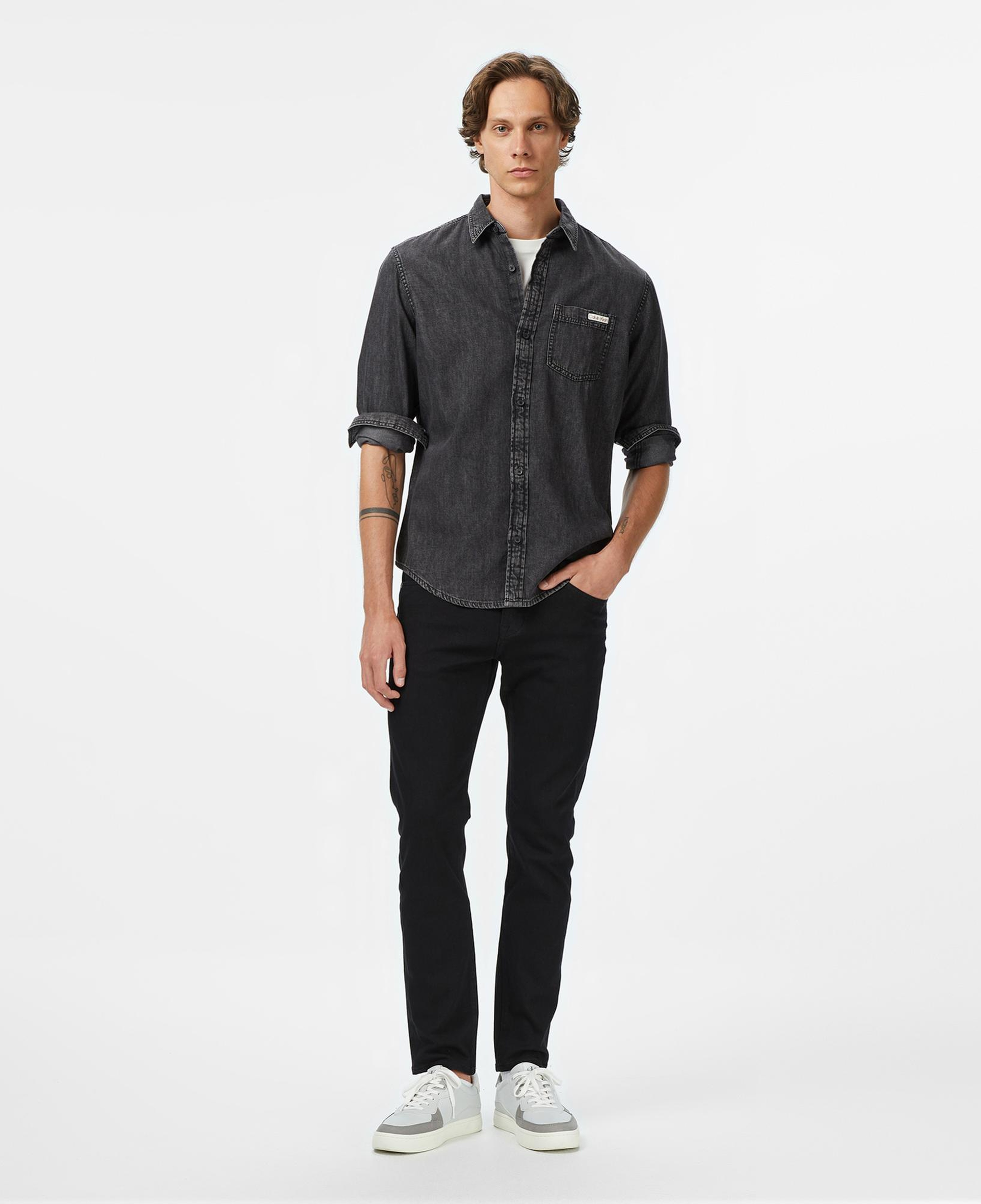 Calvin Klein Casual Classic Vail Denim Erkek Füme Gömlek