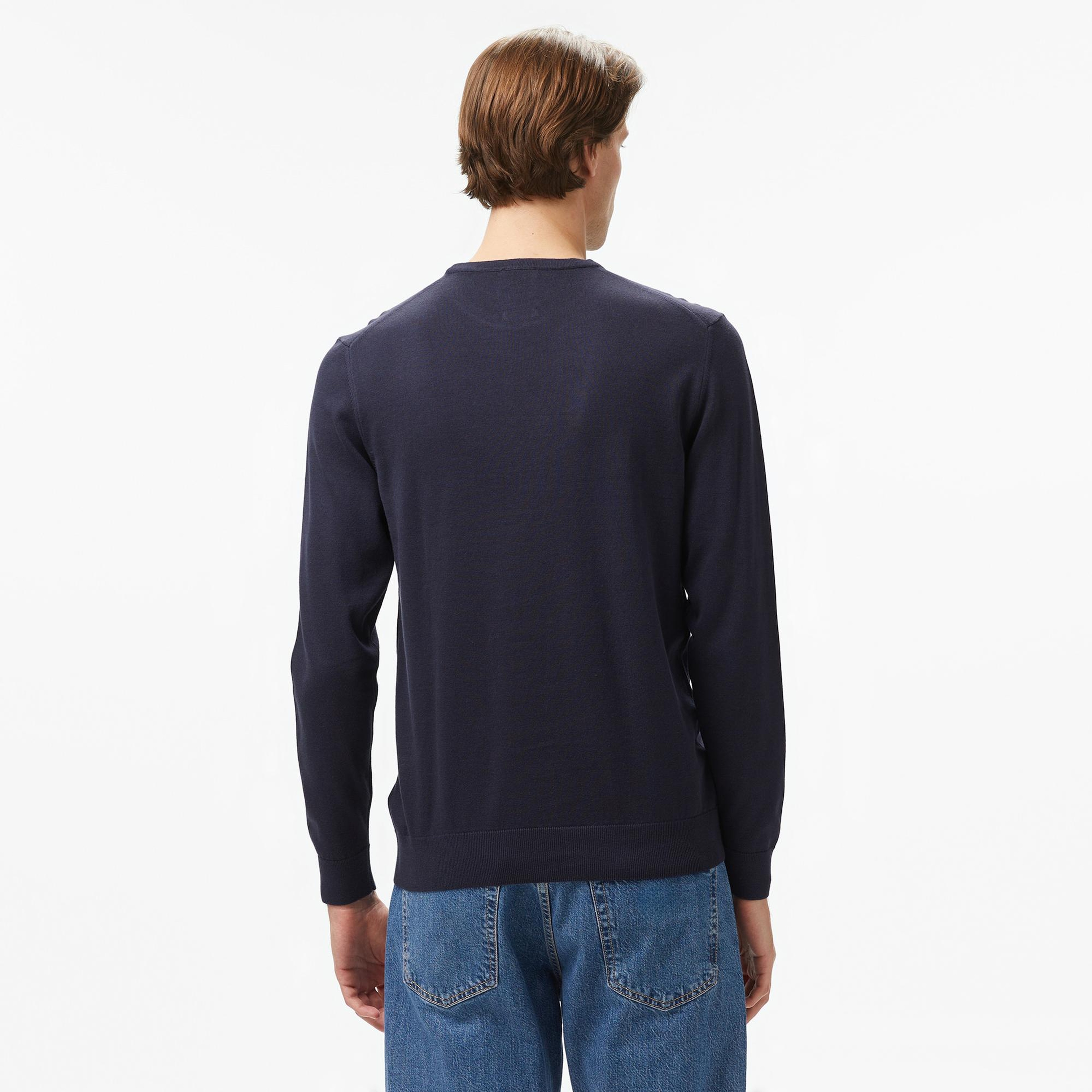 Calvin Klein Cotton Silk Blend Erkek Lacivert Kazak