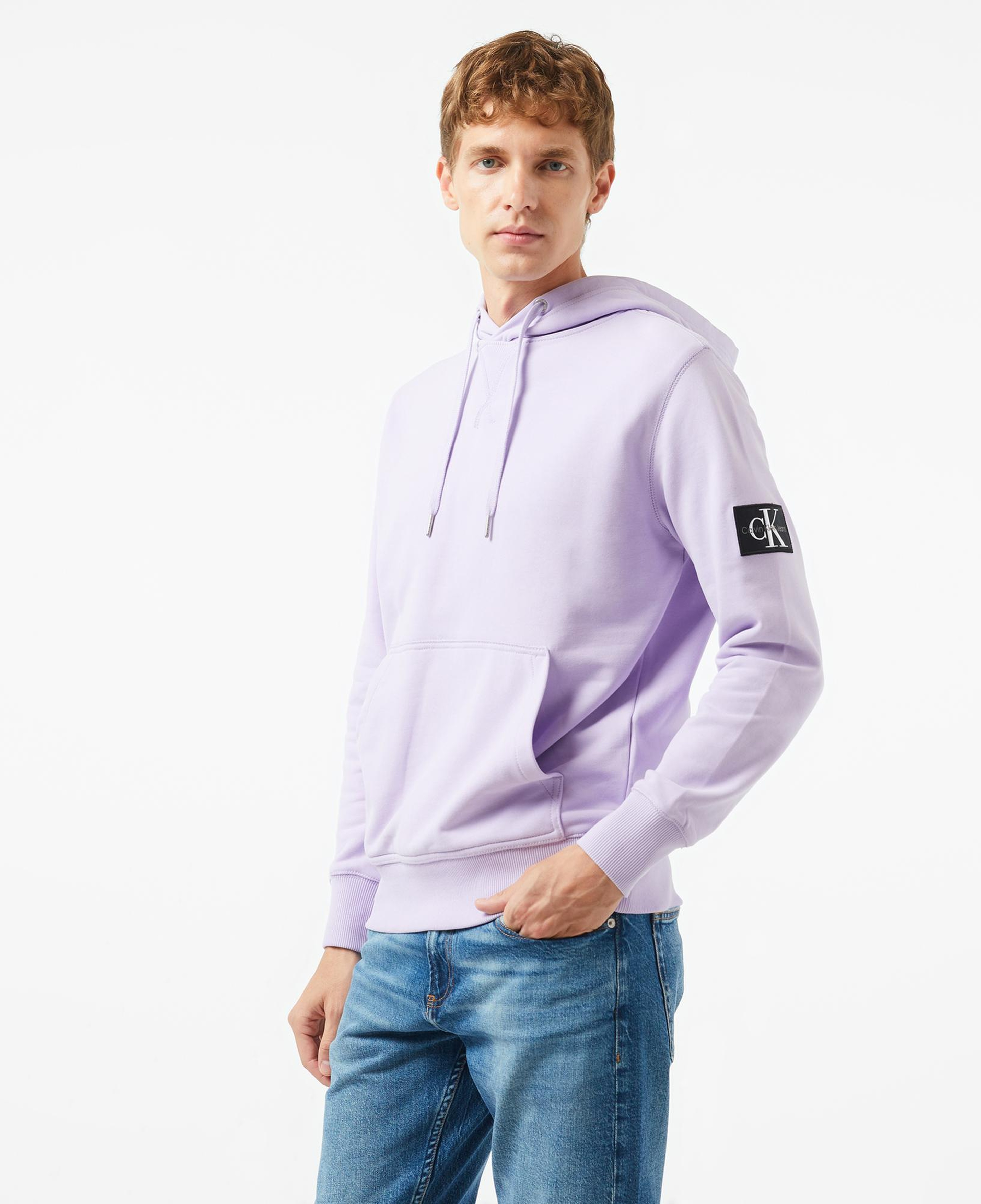 Calvin Klein Jeans Badge Erkek Lila Hoodie