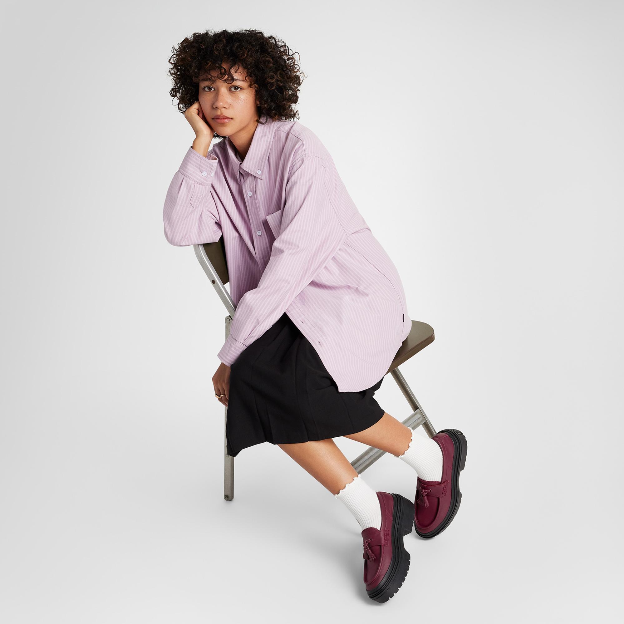 Converse Chuck Taylor All Star Lugged Heel Kadın Bordo Deri Platform Loafer Ayakkabı