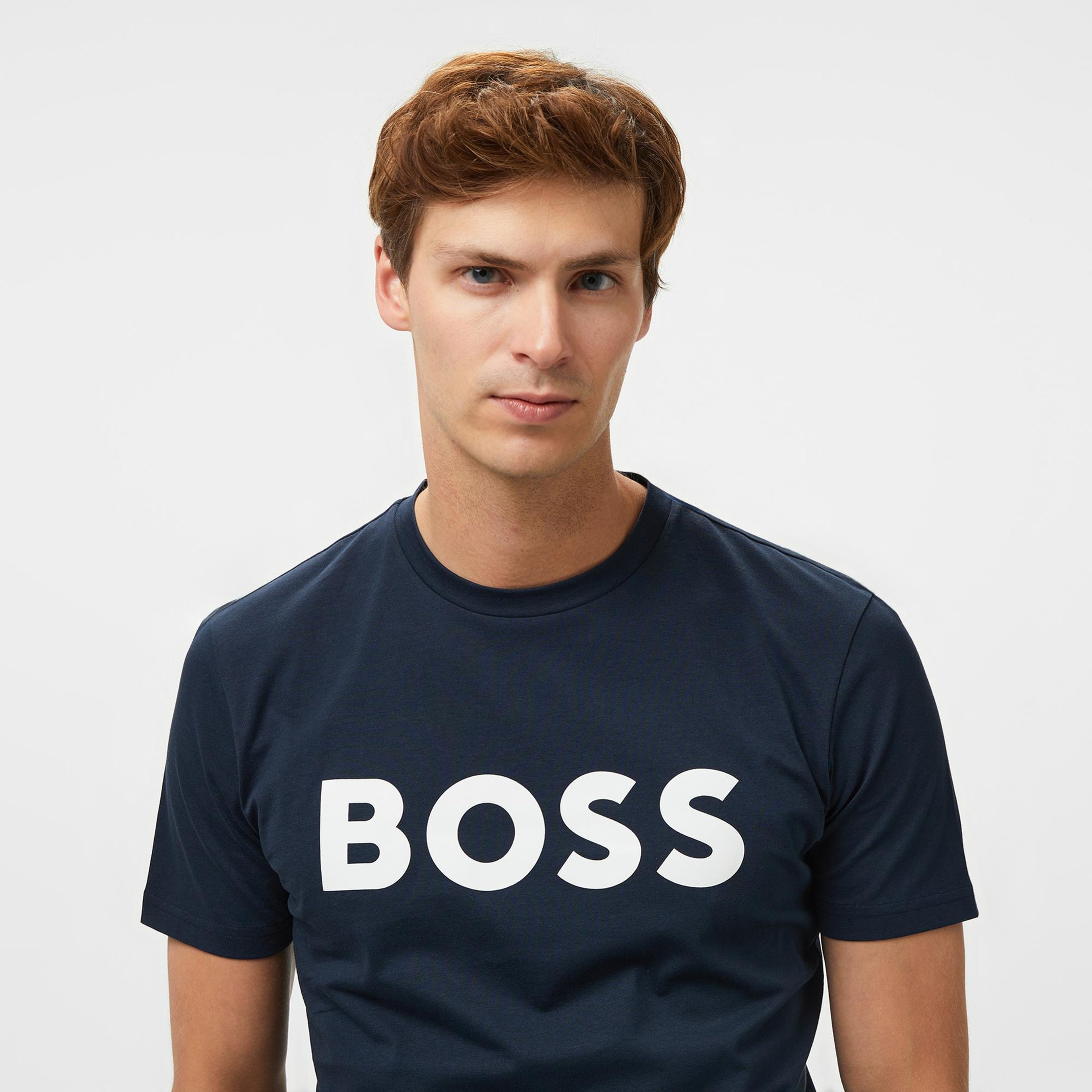 Boss Thinking Erkek Mavi T-Shirt
