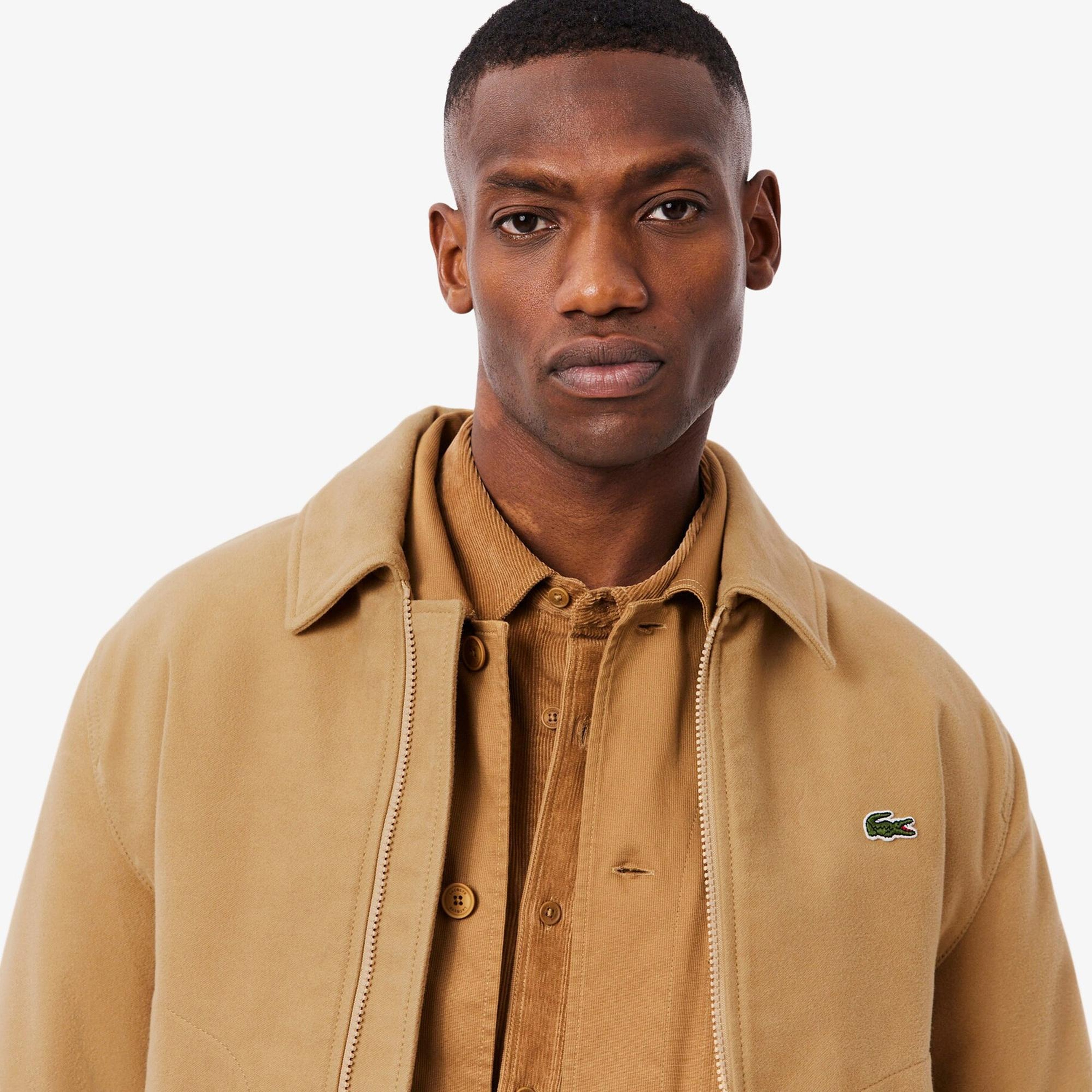 Lacoste Erkek Classic Fit Gömlek Yaka Bej Ceket