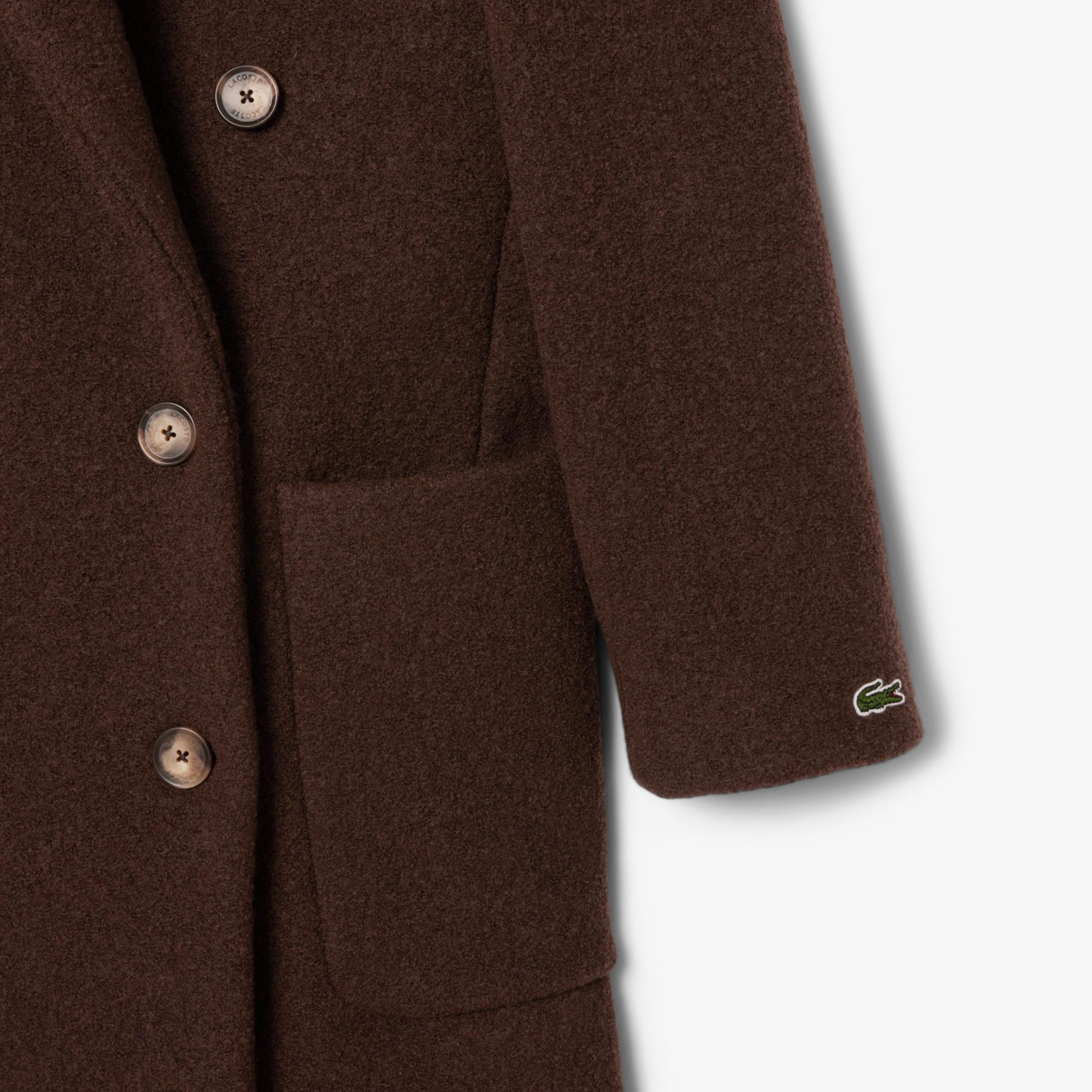Lacoste Kadın Relaxed Fit Yün Kahverengi Kaban