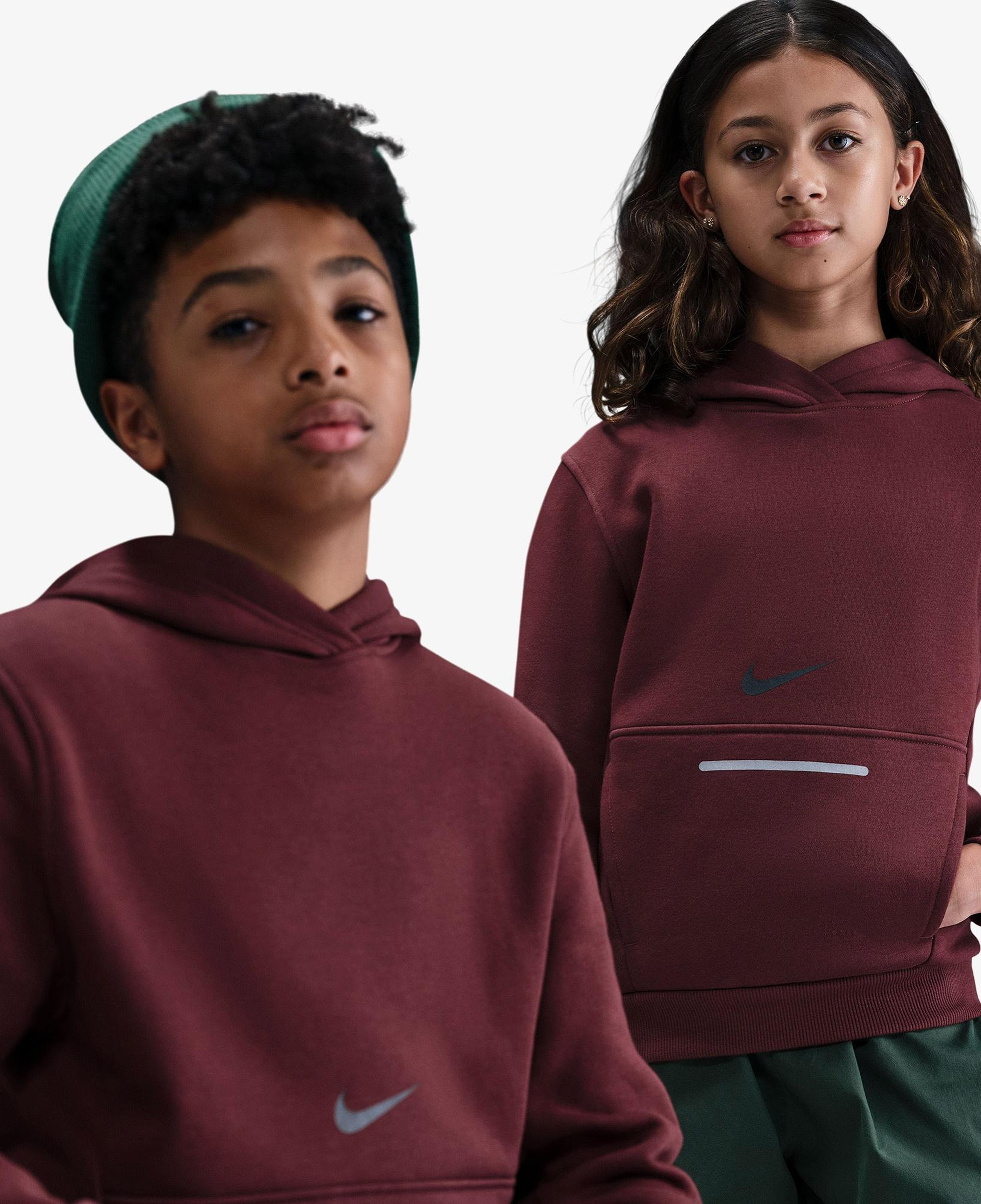 Nike Sportswear Club Fleece Çocuk Bordo Kapüşonlu Hoodie