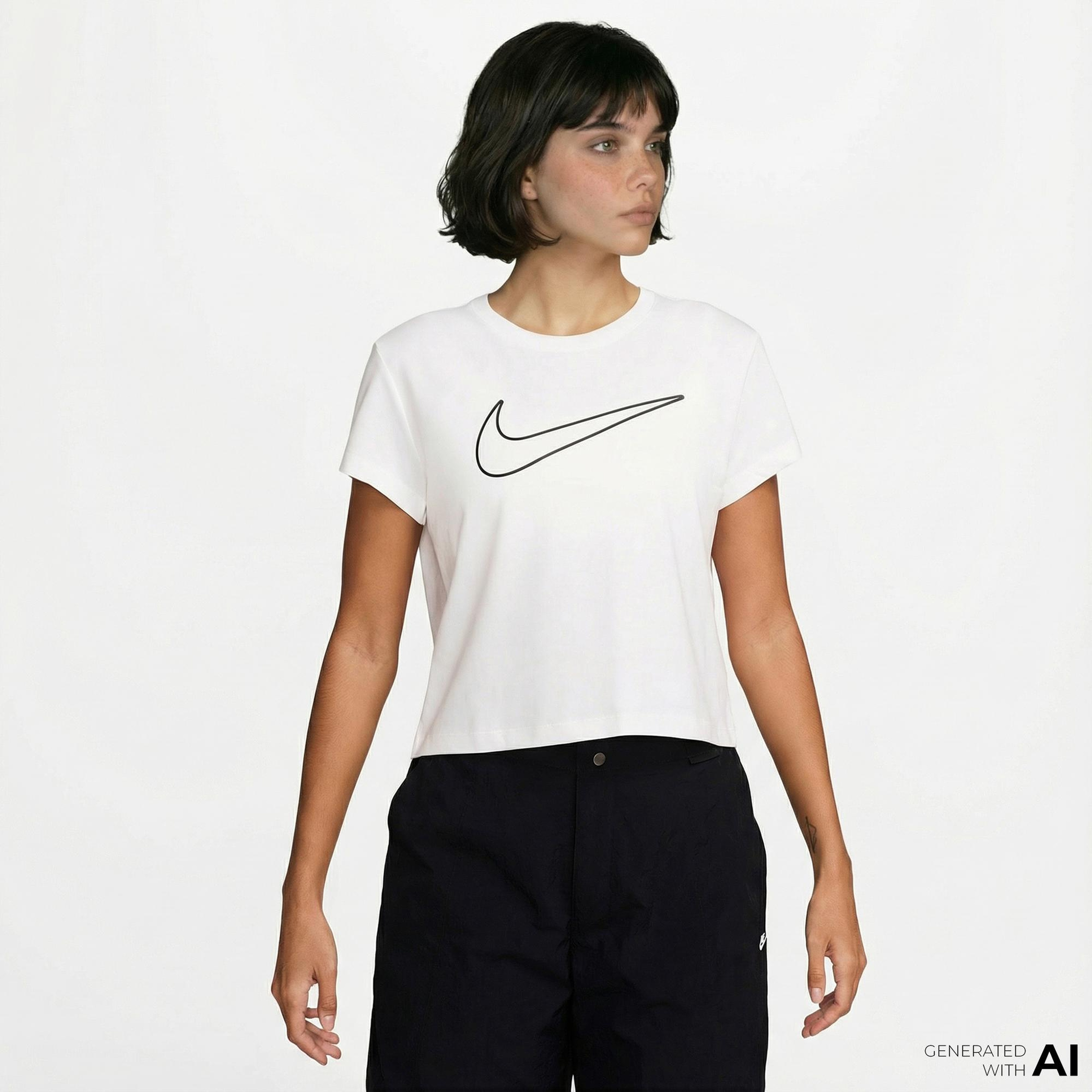 Nike Sportswear Club Kadın Beyaz T-Shirt
